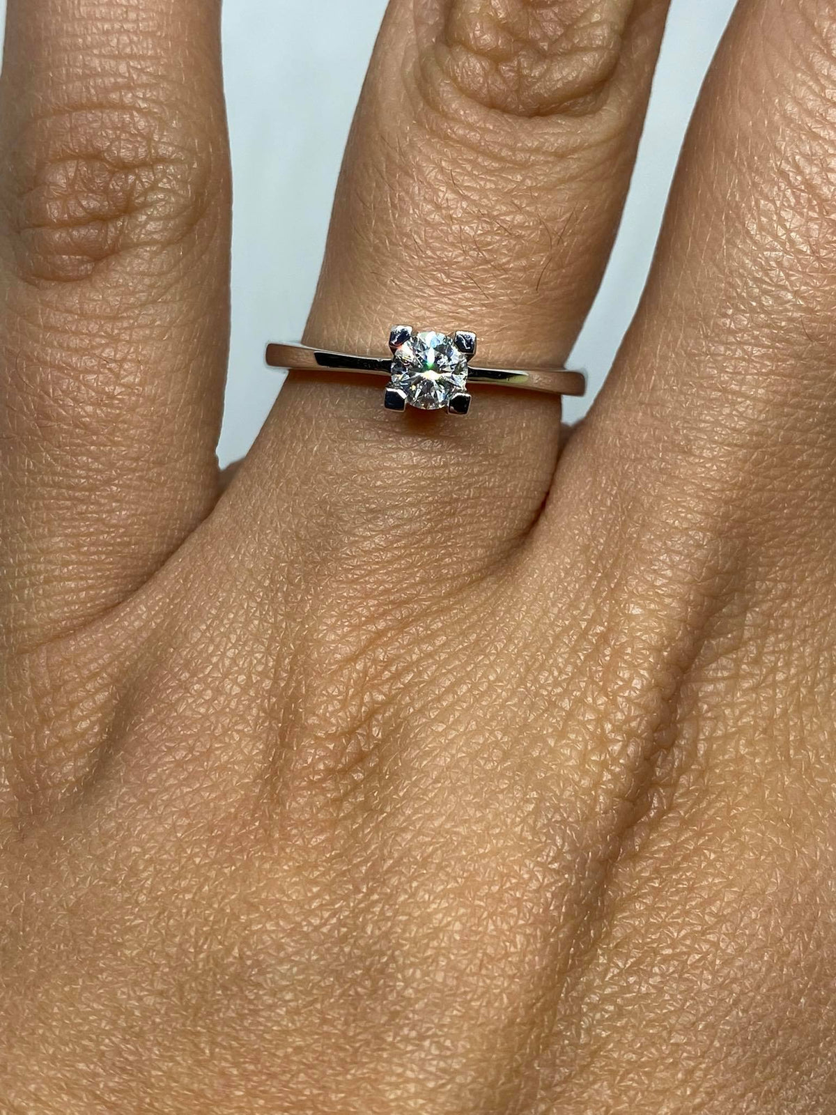 Anello Crivelli Solitario in Oro 18KT 18KT e Diamante Ct 0.30