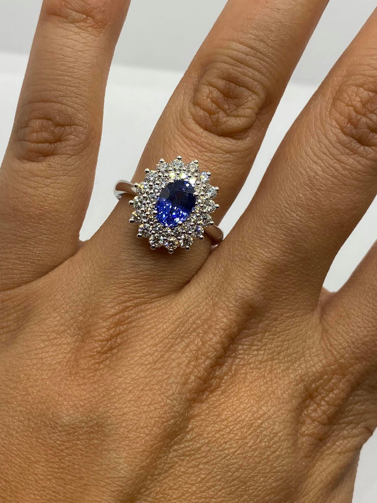Anello Recarlo con Diamanti e Zaffiro ct 1.30