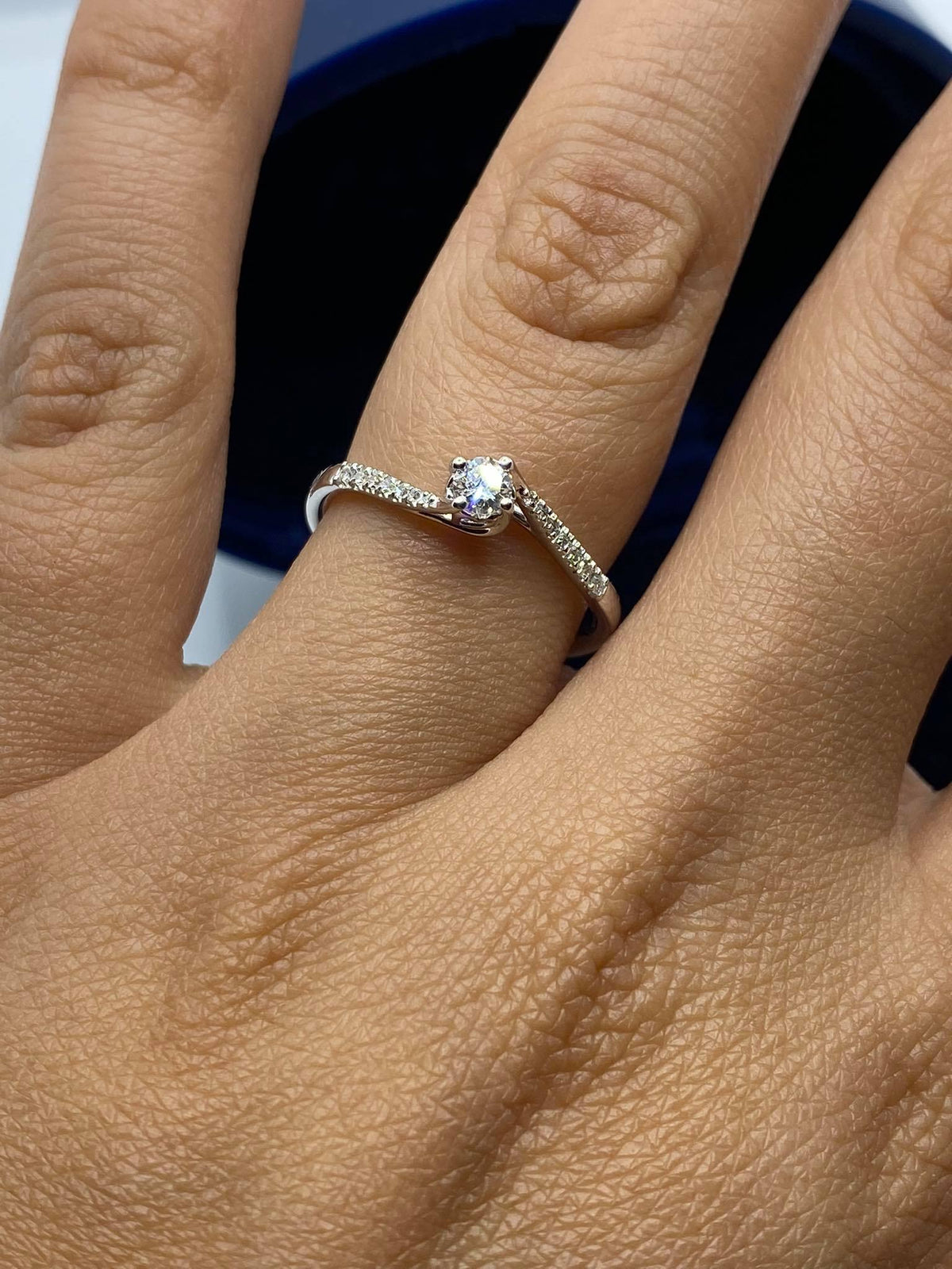 Anello Recarlo Solitario Anniversary con Diamanti Ct 0.21
