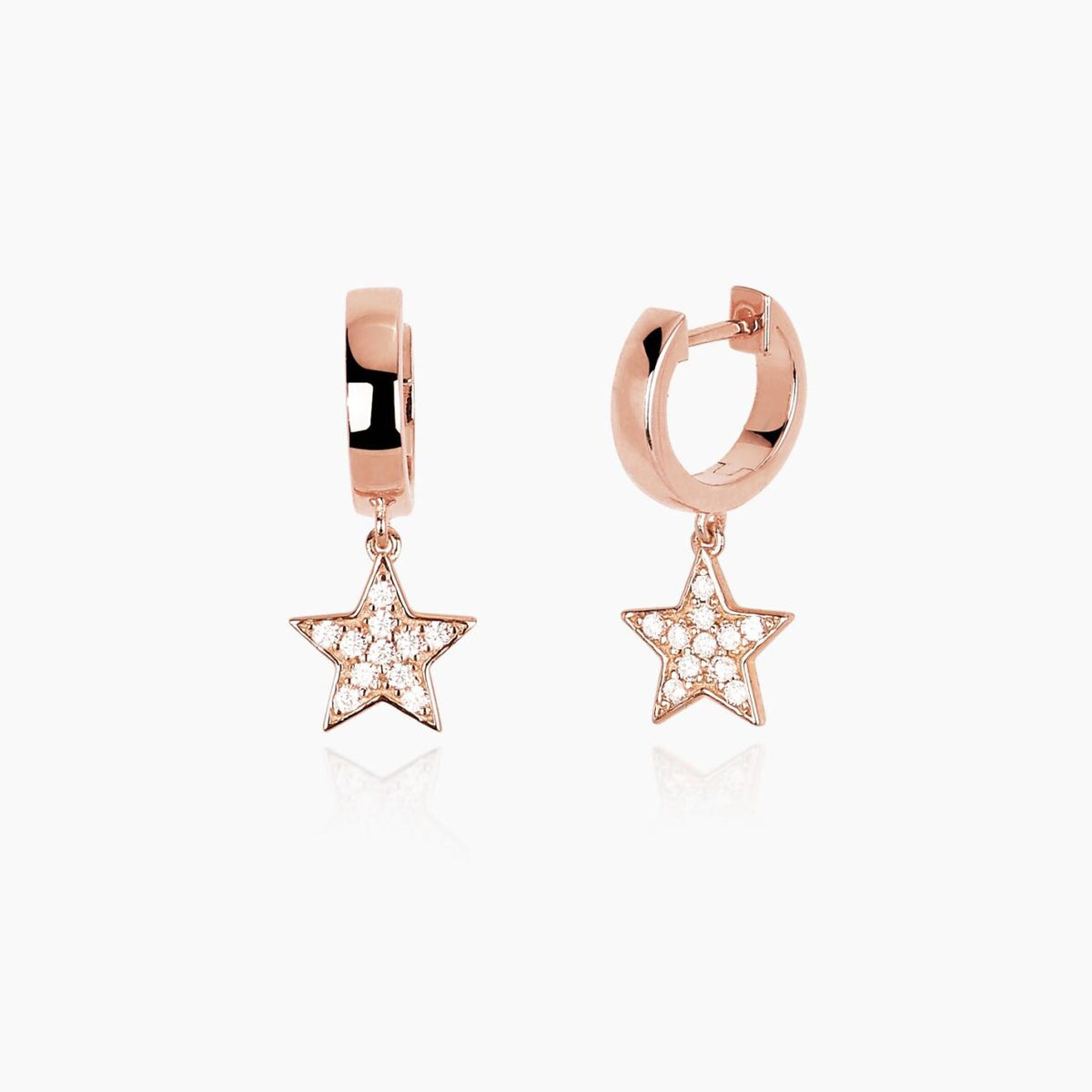 Orecchini a Cerchio Donna Mabina in Argento Rosè con Stella - 563253