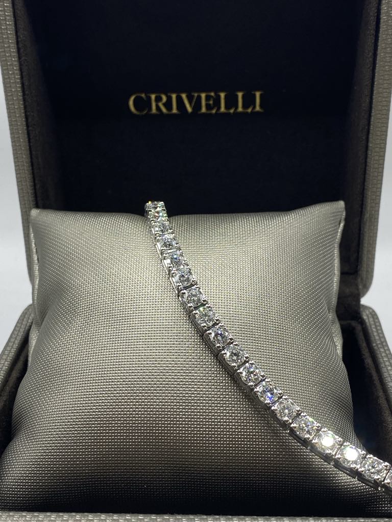 Bracciale Tennis Crivelli in Oro 18KT 18KT e Diamanti Ct 11