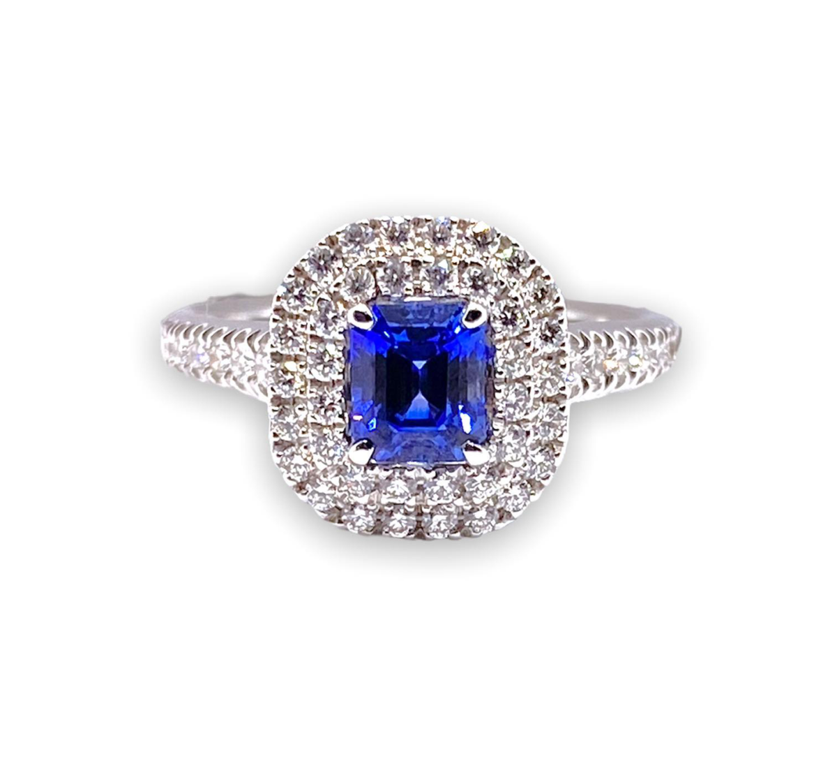 Anello Donna Crivelli Con Zaffiro Ct 1.05 e Diamanti