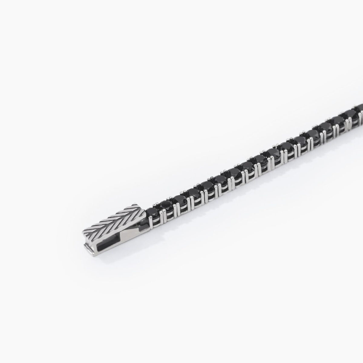Bracciale Tennis Mabina Uomo in Argento con Zirconi Neri