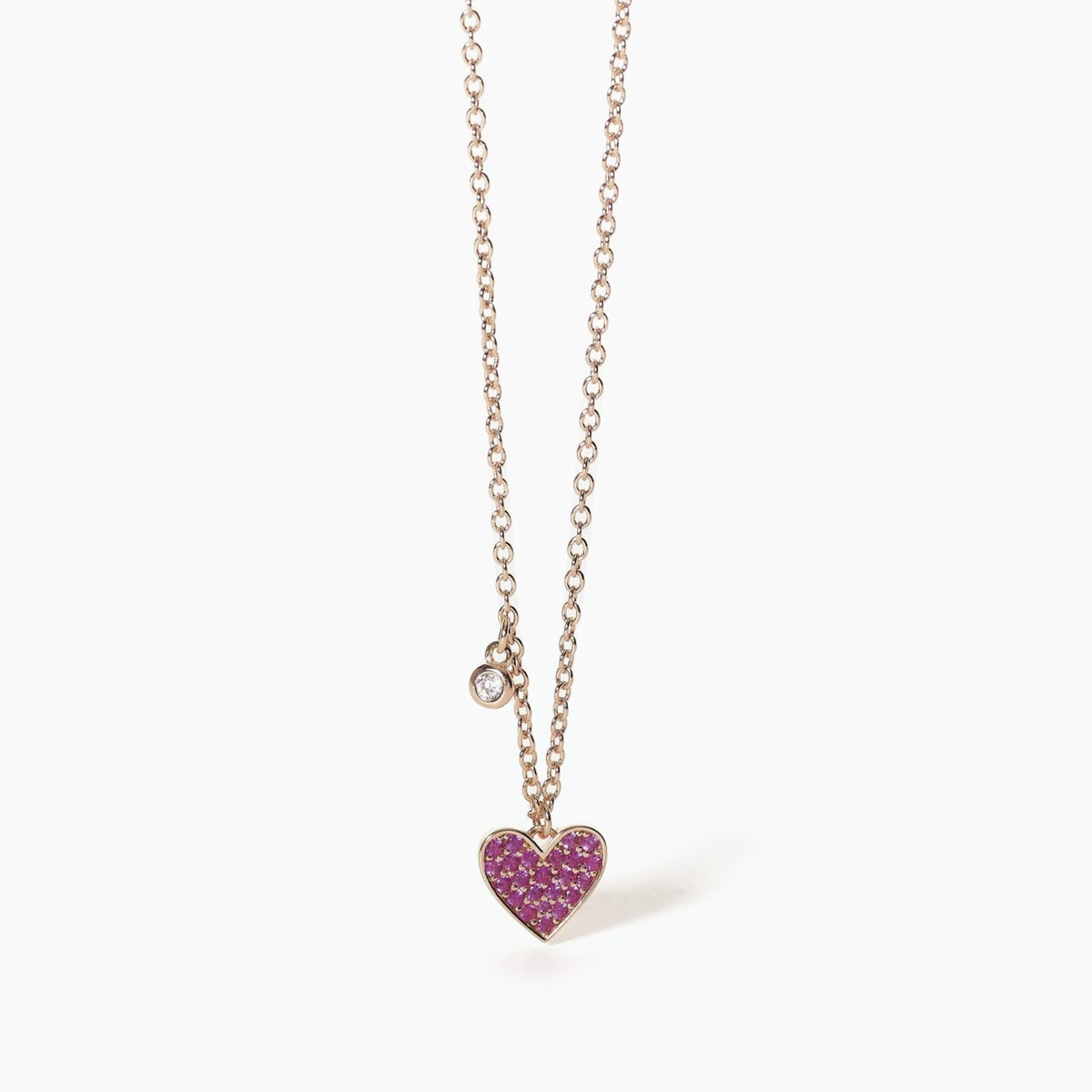 Collana Donna Manina in Argento Rosè e Zirconi con Cuore