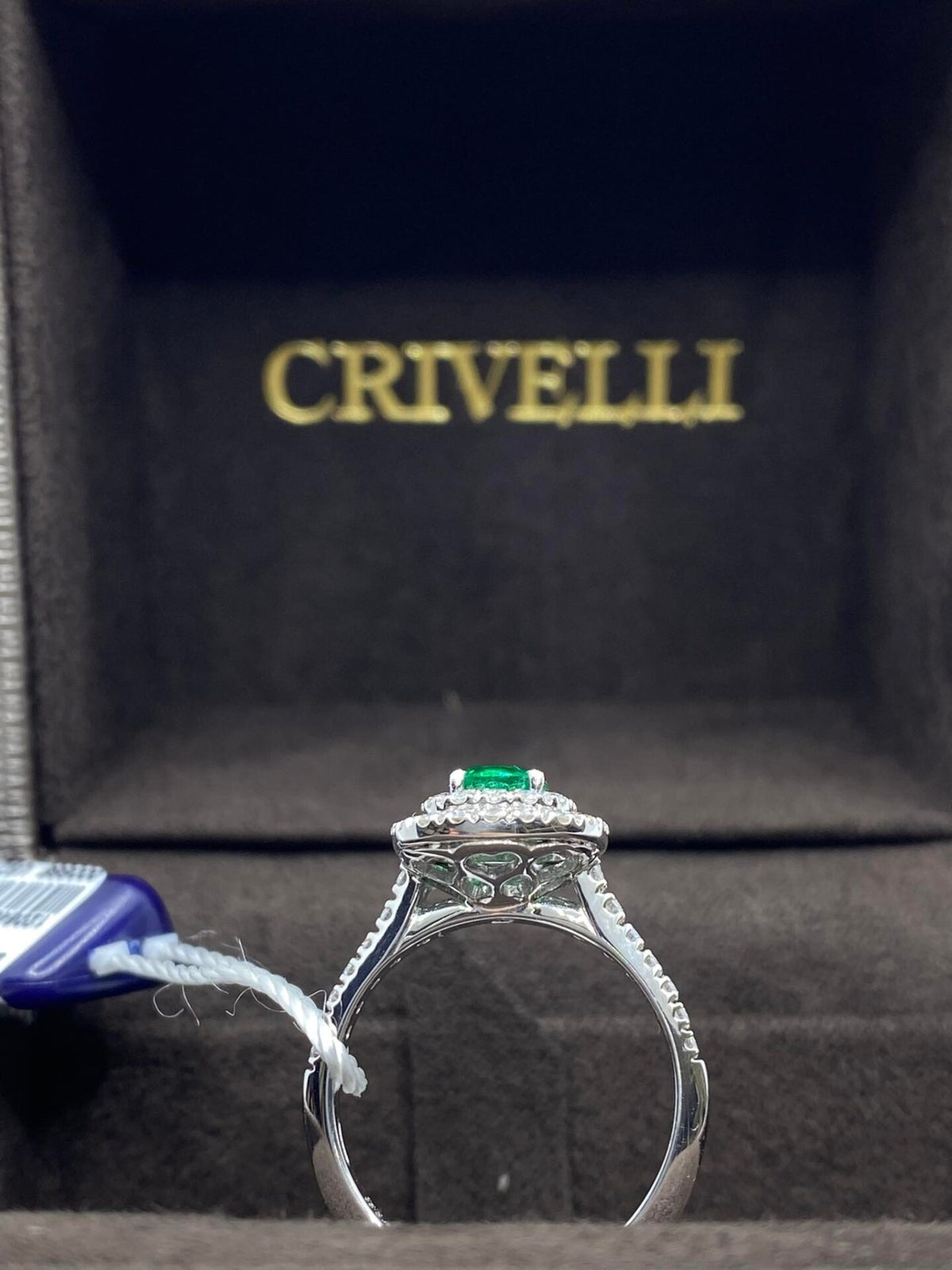 Anello Donna Crivelli con Smeraldo Ct 0.64 e Diamanti
