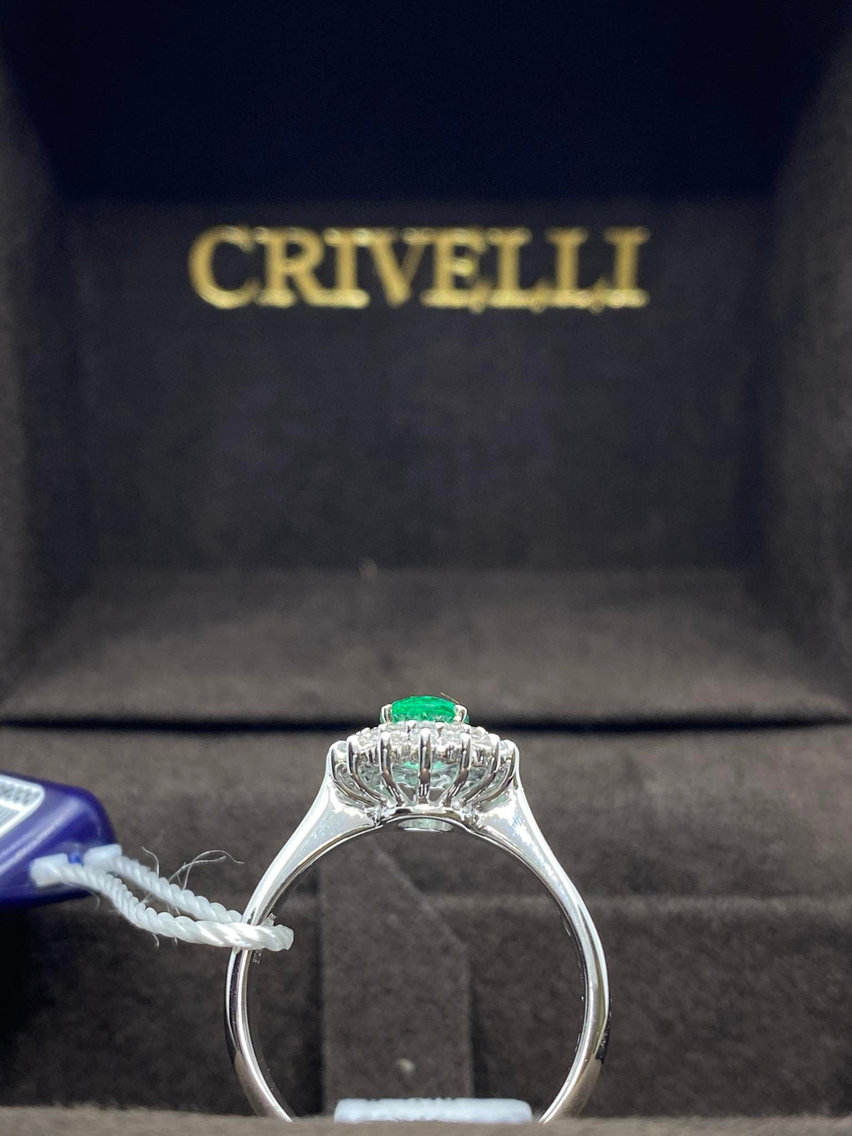 Anello Donna Crivelli con Smeraldo Ct 0.52 e Diamanti