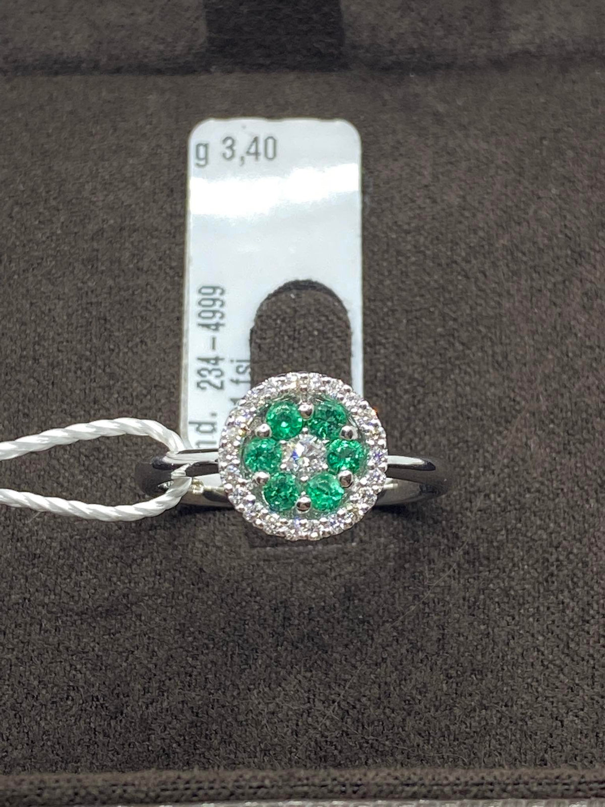 Anello Donna Crivelli con Smeraldi Ct 0.28 e Diamanti