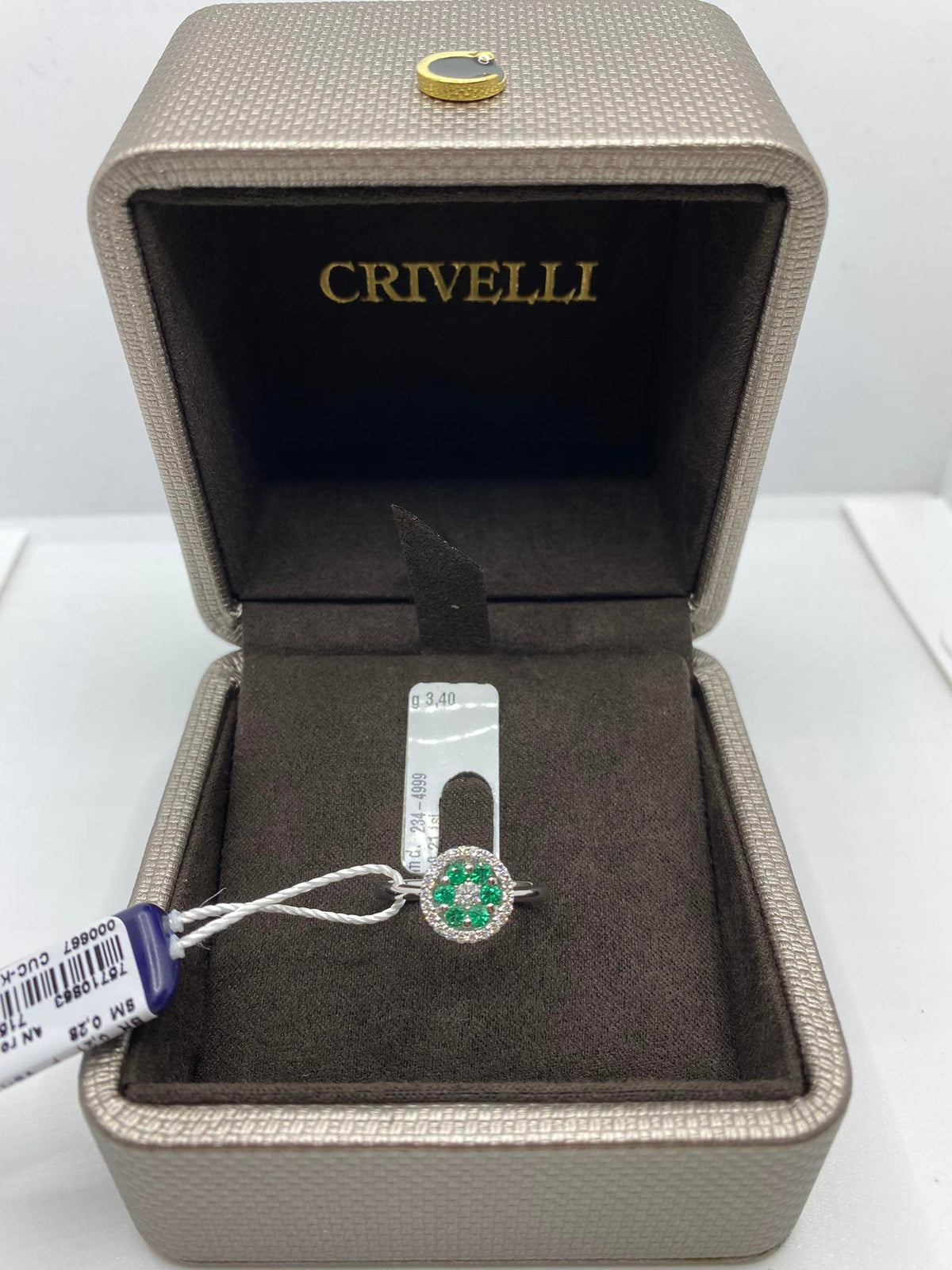 Anello Donna Crivelli con Smeraldi Ct 0.28 e Diamanti