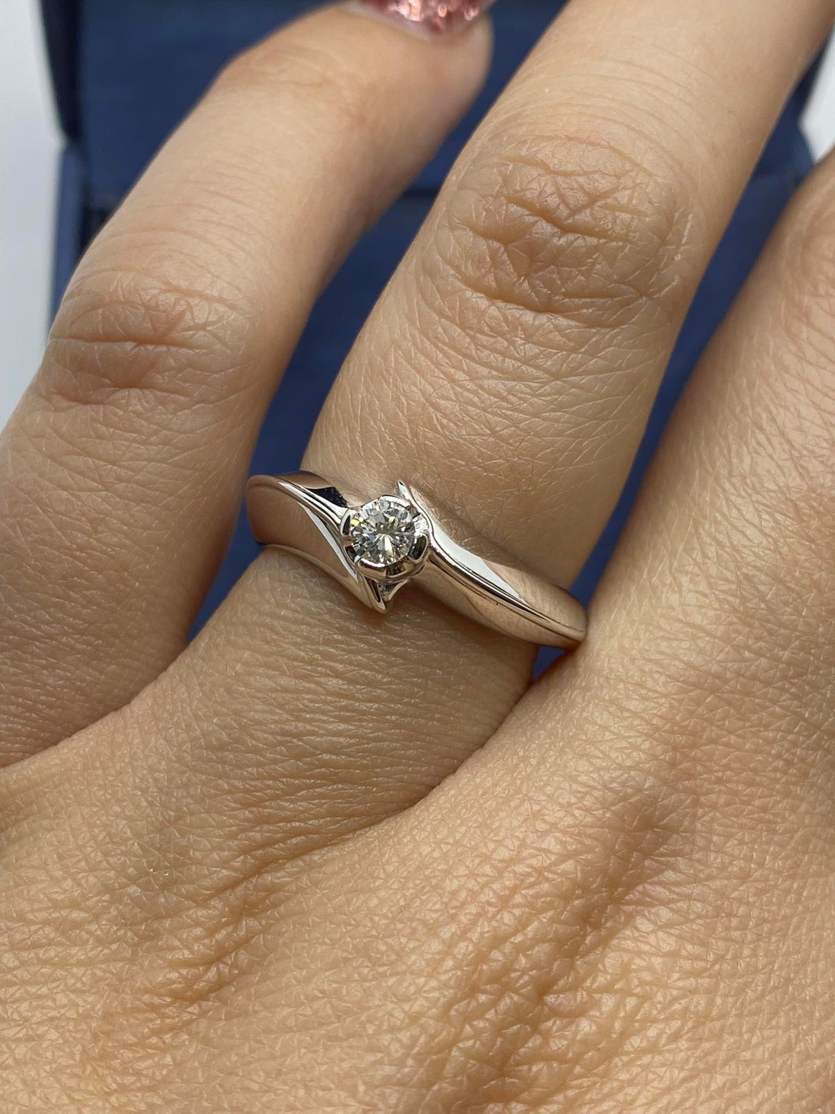 Anello Donna Solitario Gianni Carità in Oro 18KT 18KT con Diamante Ct. 0.14
