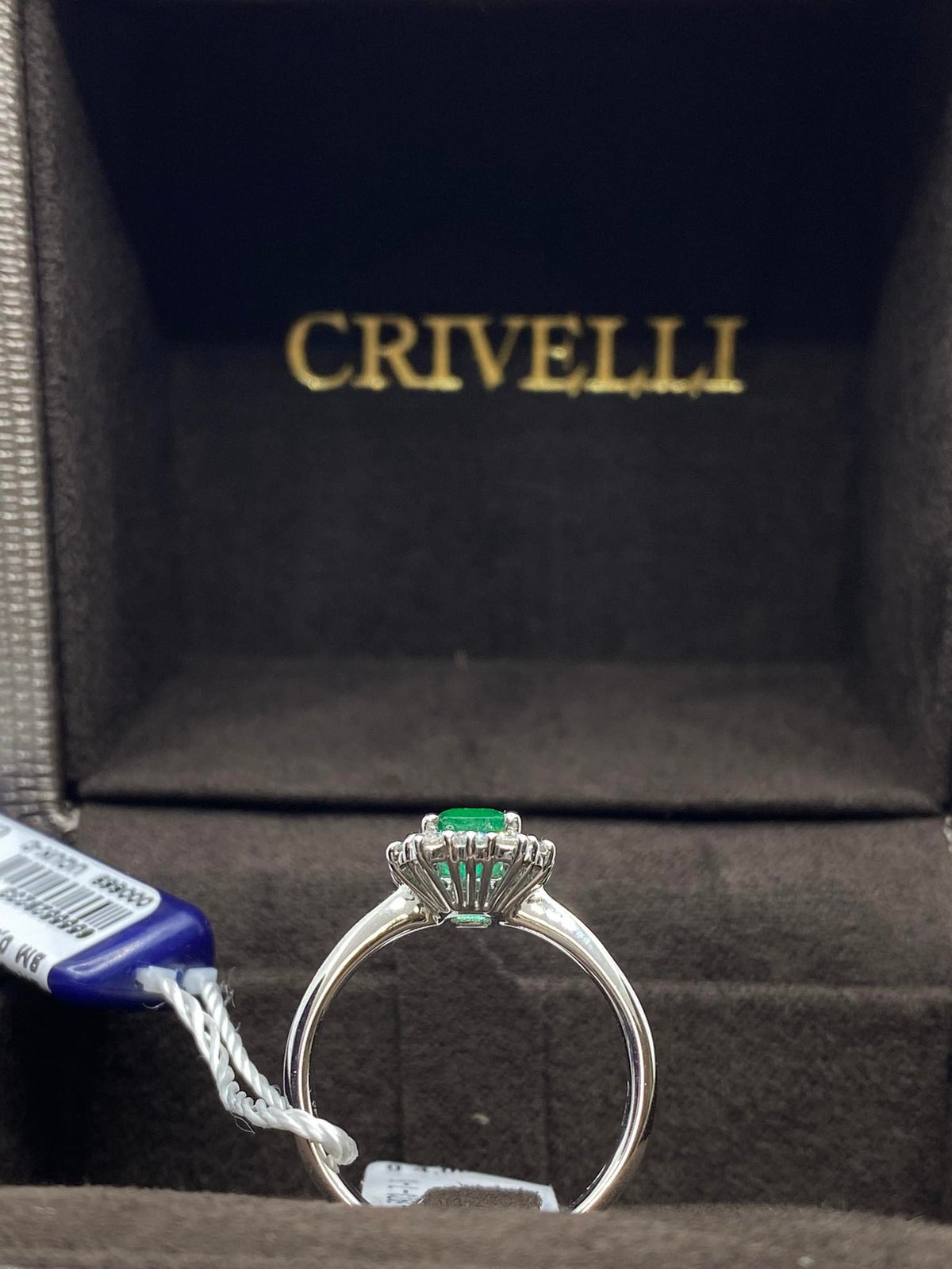 Anello Donna Crivelli con Smeraldo Ct 0.98 e Diamanti
