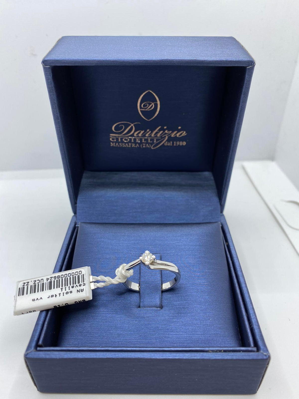 Anello Donna Solitario in Oro 18KT 18KT con Diamante Ct. 0.18