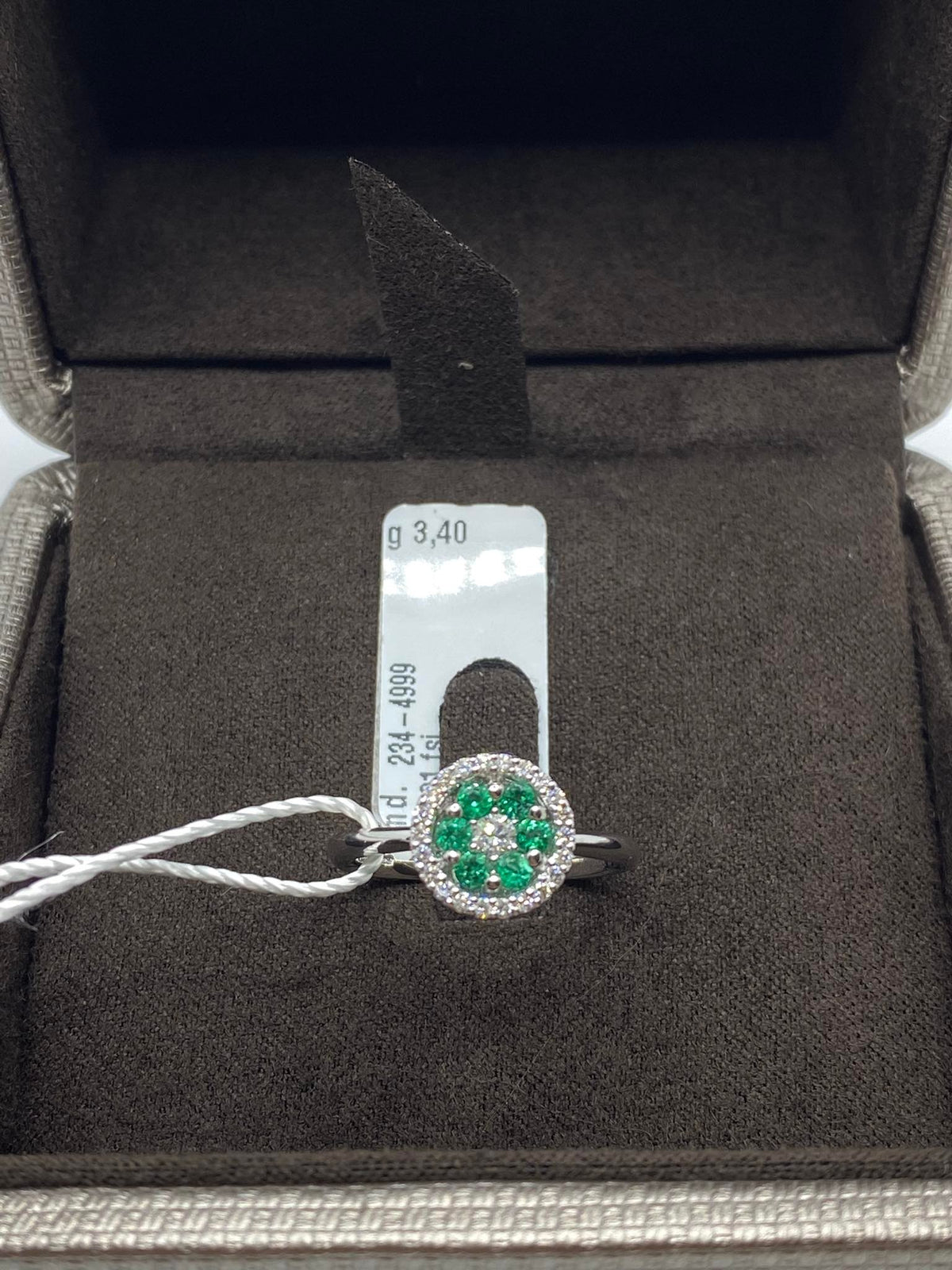 Anello Donna Crivelli con Smeraldi Ct 0.28 e Diamanti