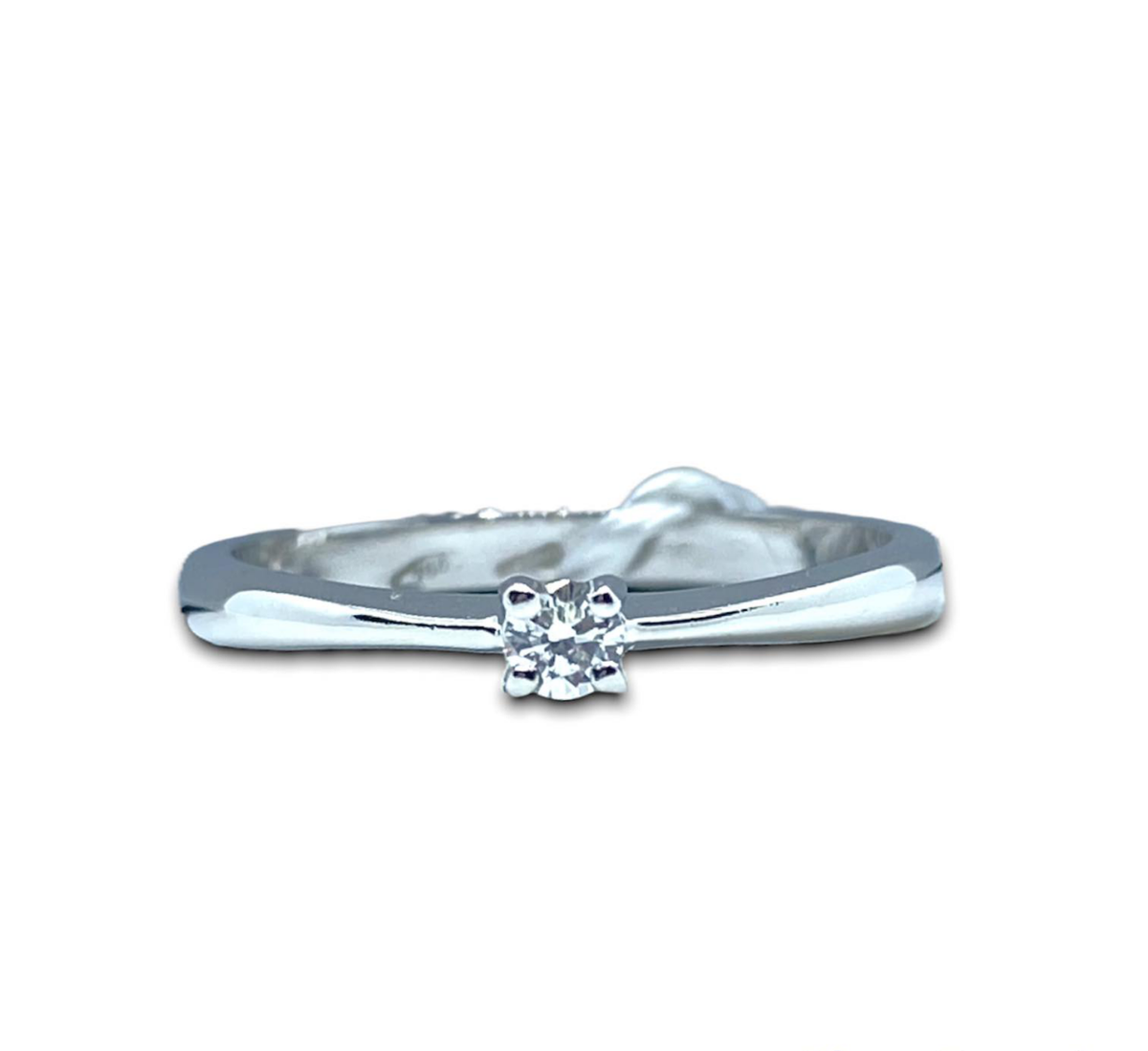 Anello Donna Solitario in Oro 18KT 18KT con Diamante Ct. 0.05