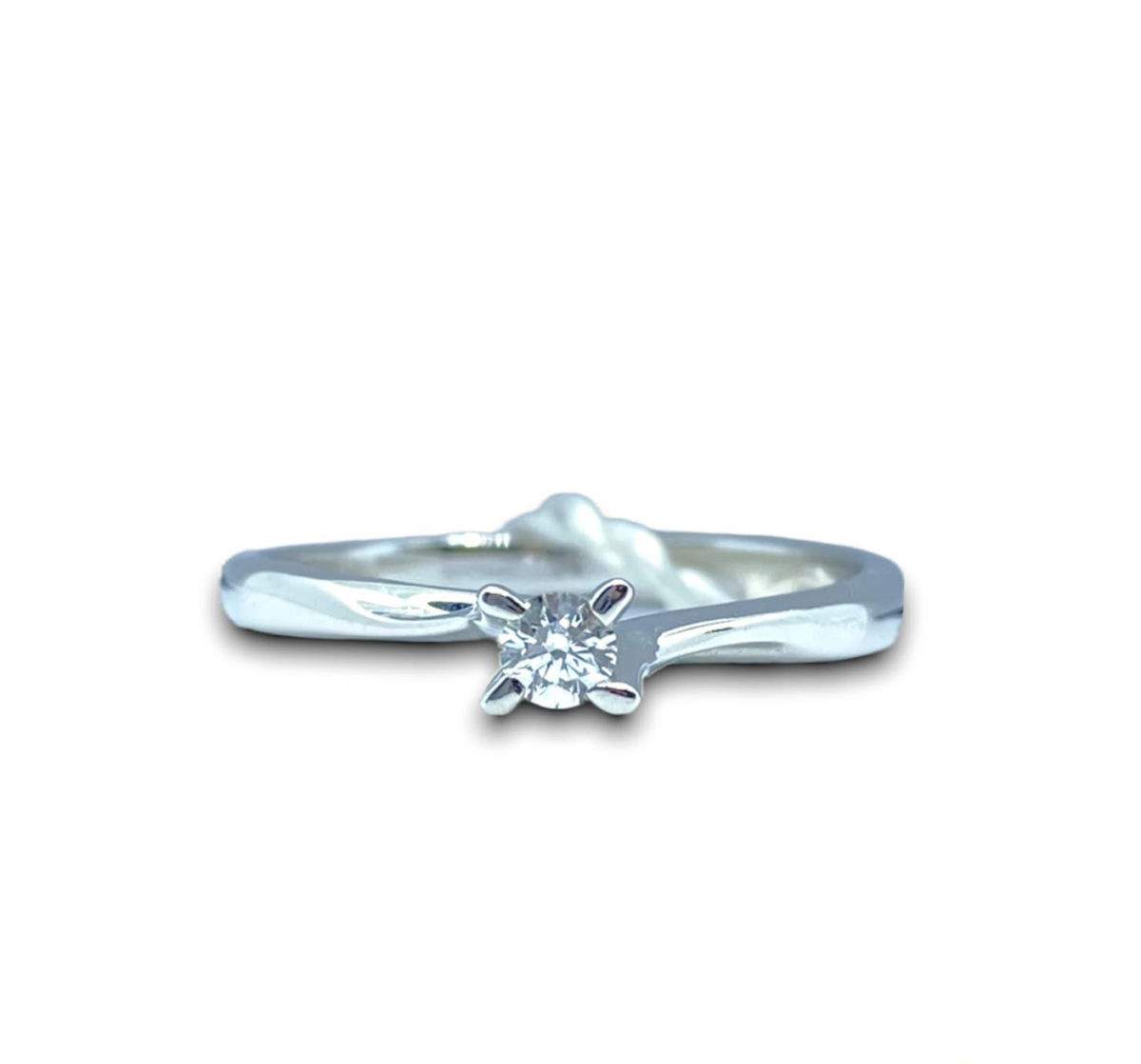 Anello Donna Solitario in Oro 18KT 18KT con Diamante Ct. 0.10