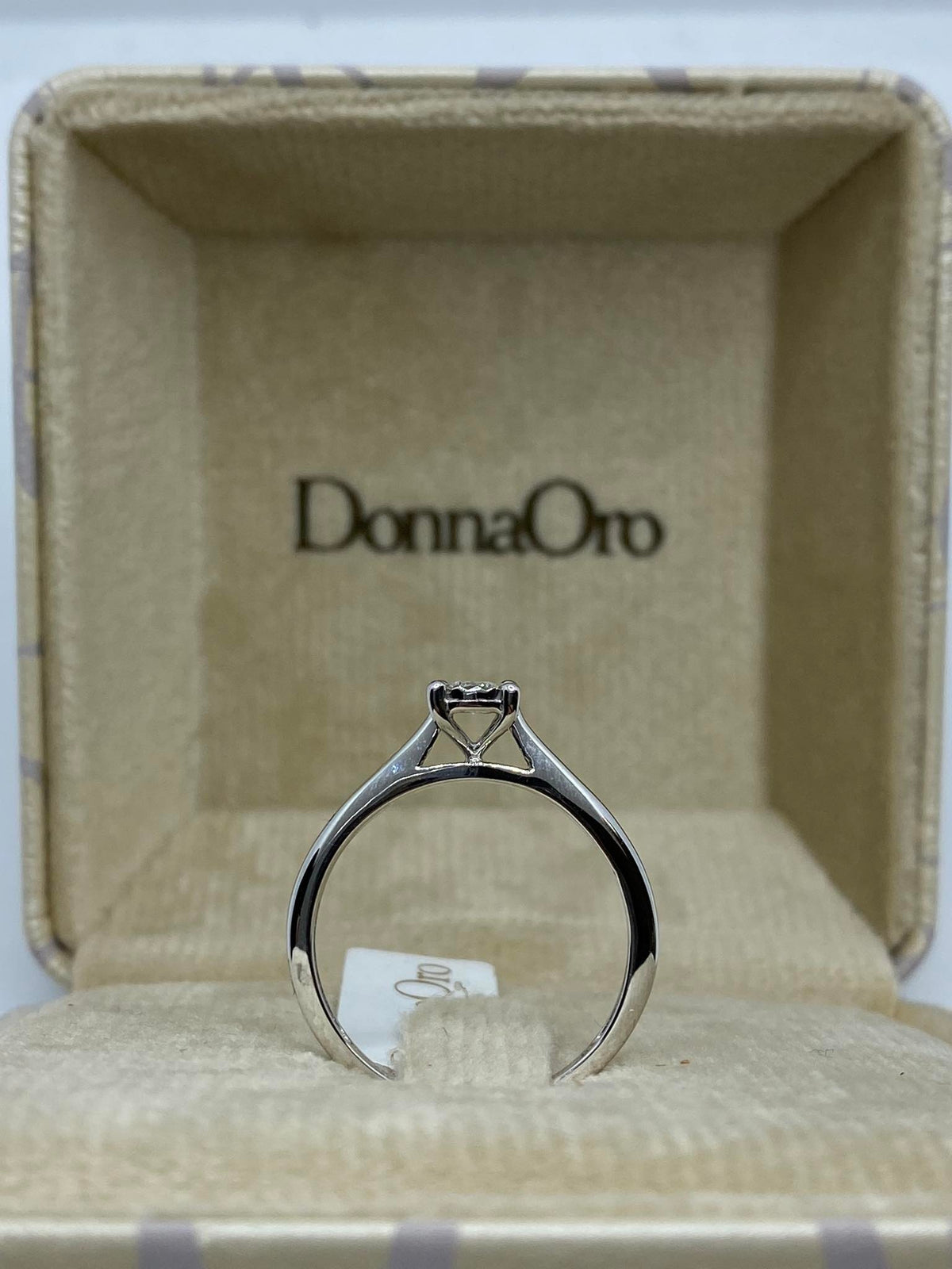 Anello Solitario Donna Oro 18KT con Diamante Ct 0.10