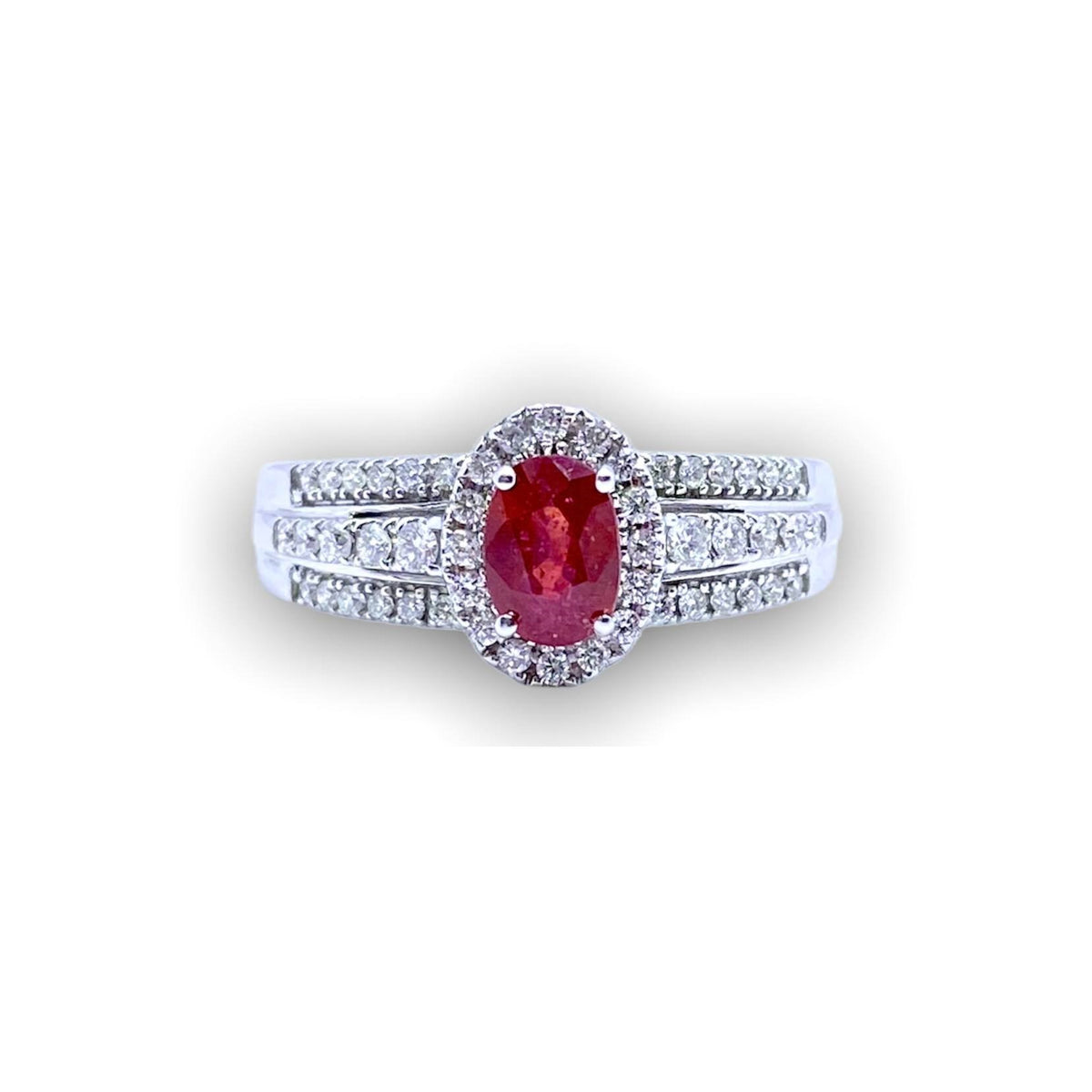 Anello Donna Oro 18KT con Rubino Ct.0.55 e Diamanti