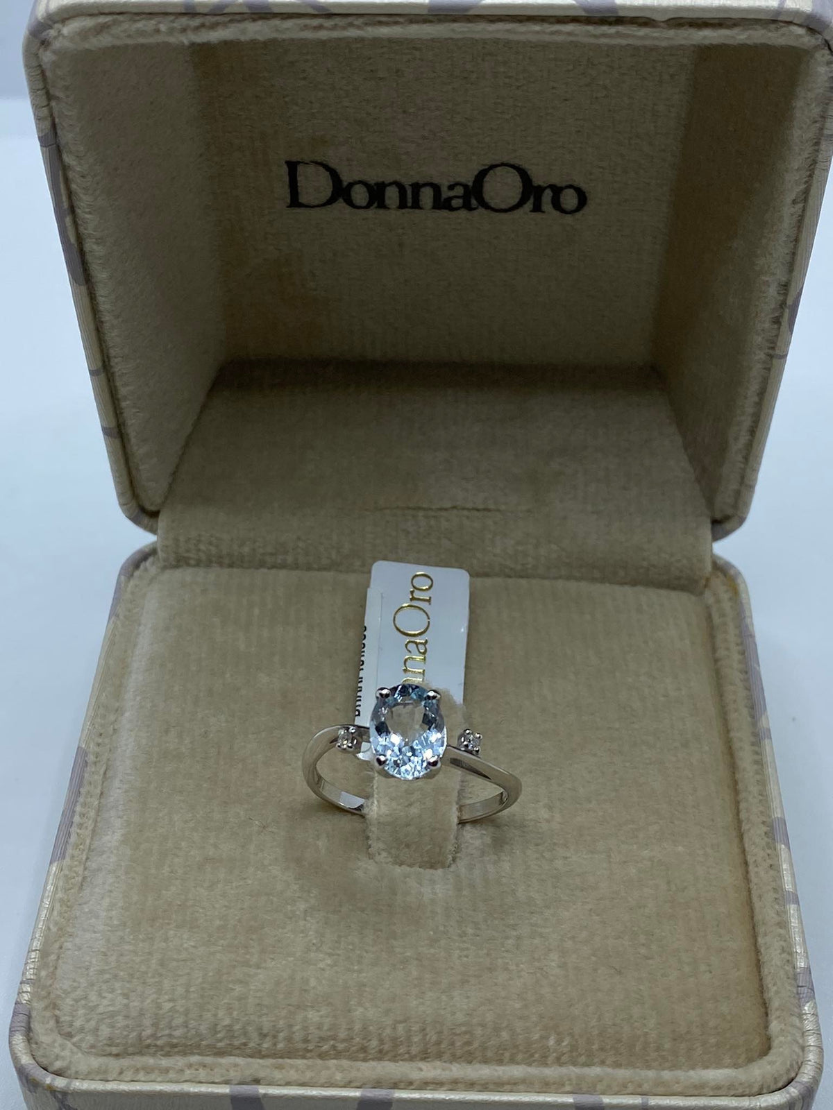 Anello Donna Oro 18KT con Acquamarina e Diamanti