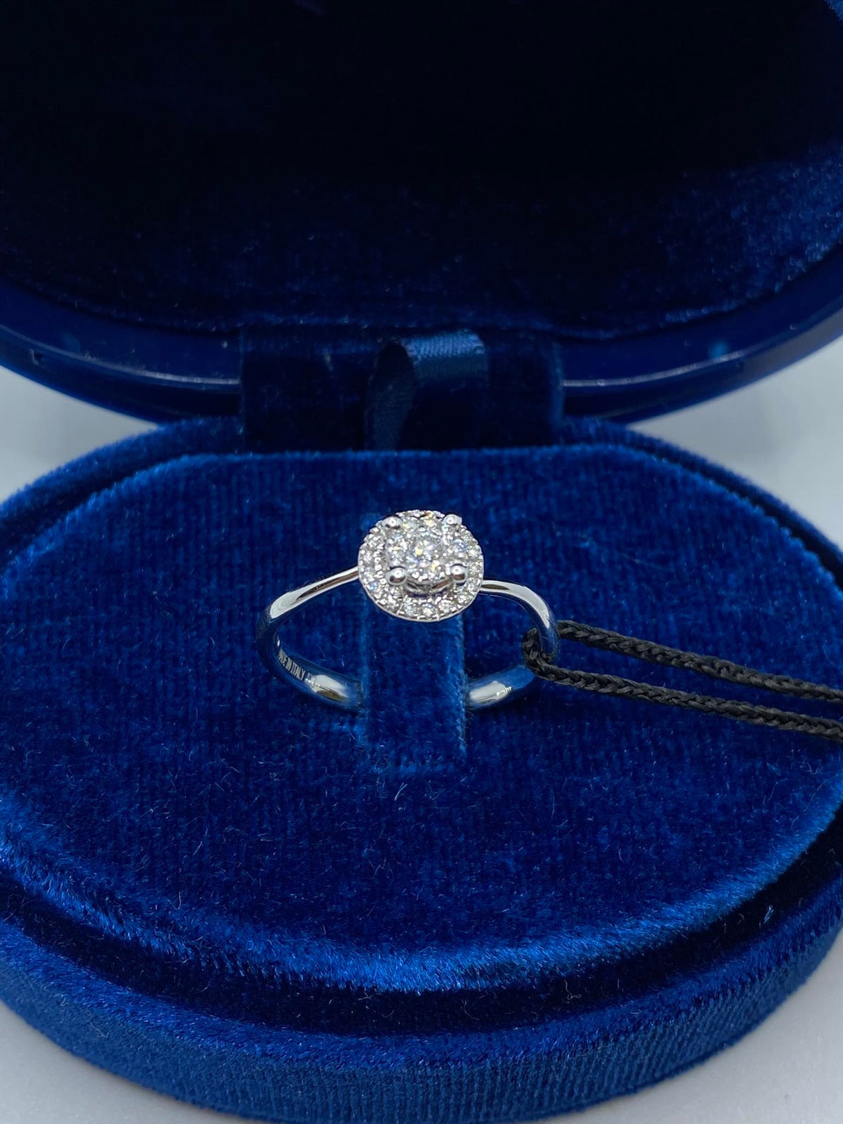 Anello Solitario Recarlo Bisanzio con Diamanti Ct. 0.19