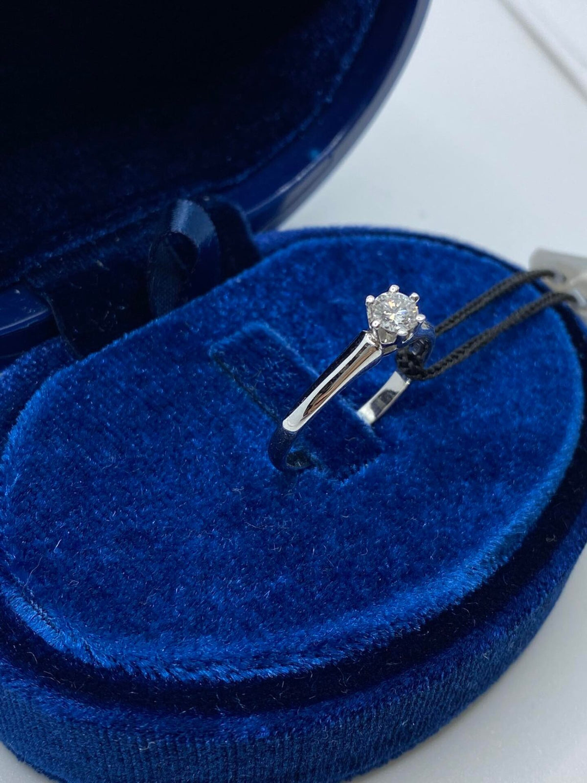 Anello Donna Solitario Recarlo a 6 Griffe con Diamante Ct.0.21