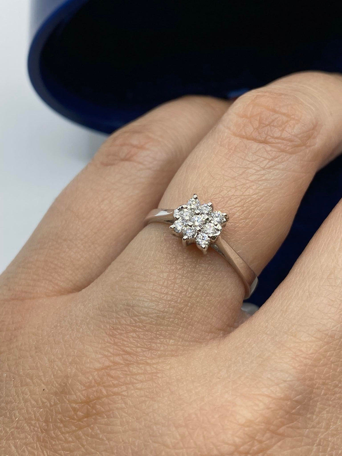 Anello Donna Solitario Recarlo Pavè con Diamanti Ct.0.19