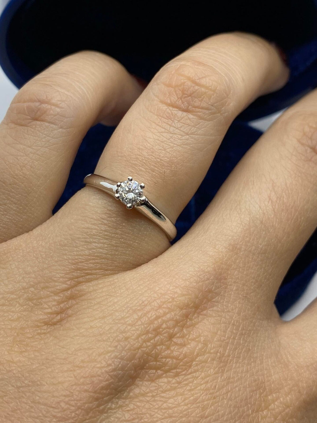 Anello Donna Solitario Recarlo a 6 Griffe con Diamante Ct.0.21