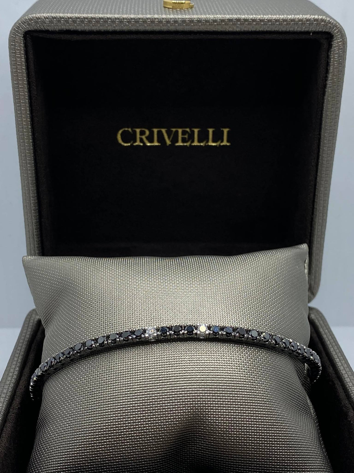 Bracciale Tennis Crivelli in Oro 18KT con Diamanti Neri e Bianchi Ct. 4.60