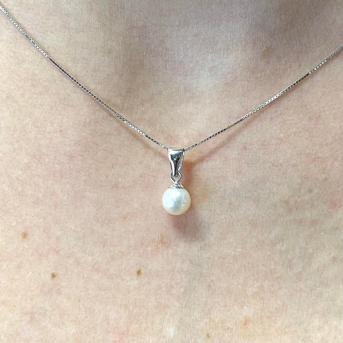 Collana Donna Oro 18KT con Perla Naturale mm 5-5,5
