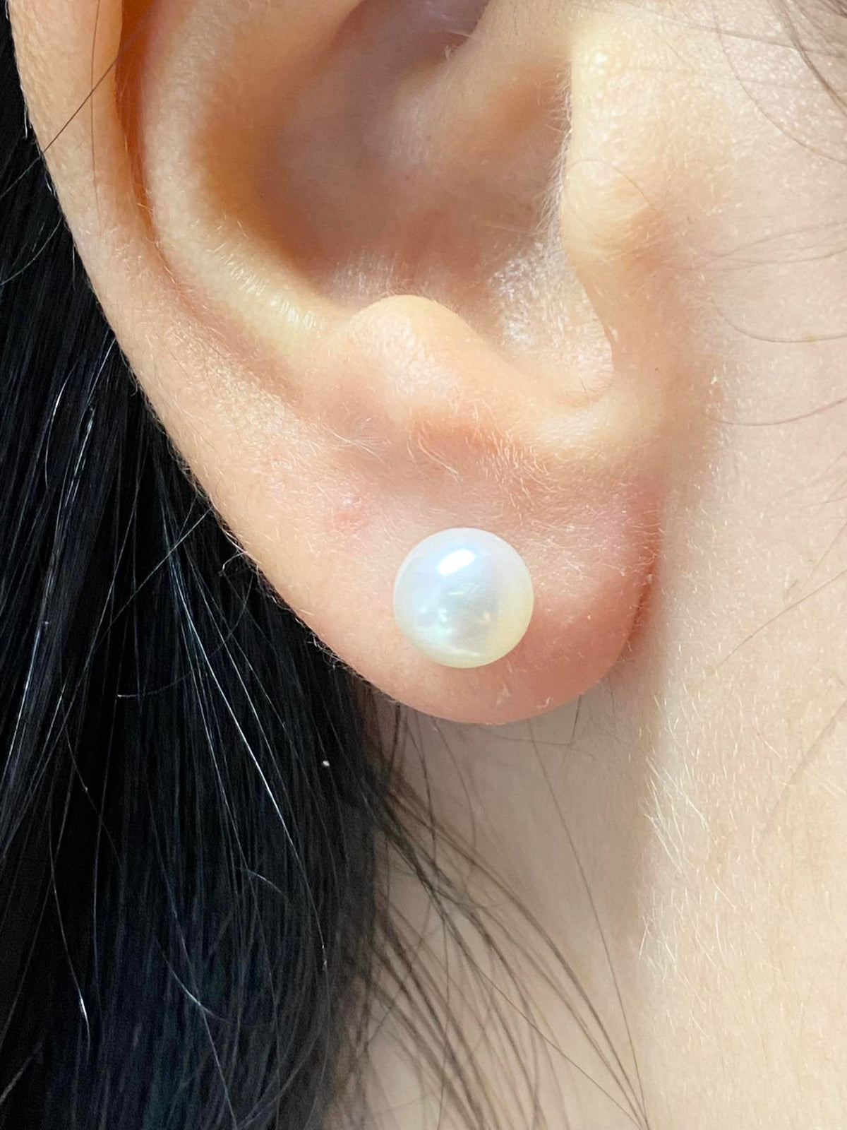 Orecchini Donna Oro 18KT con Perle Naturali mm 6-6,5