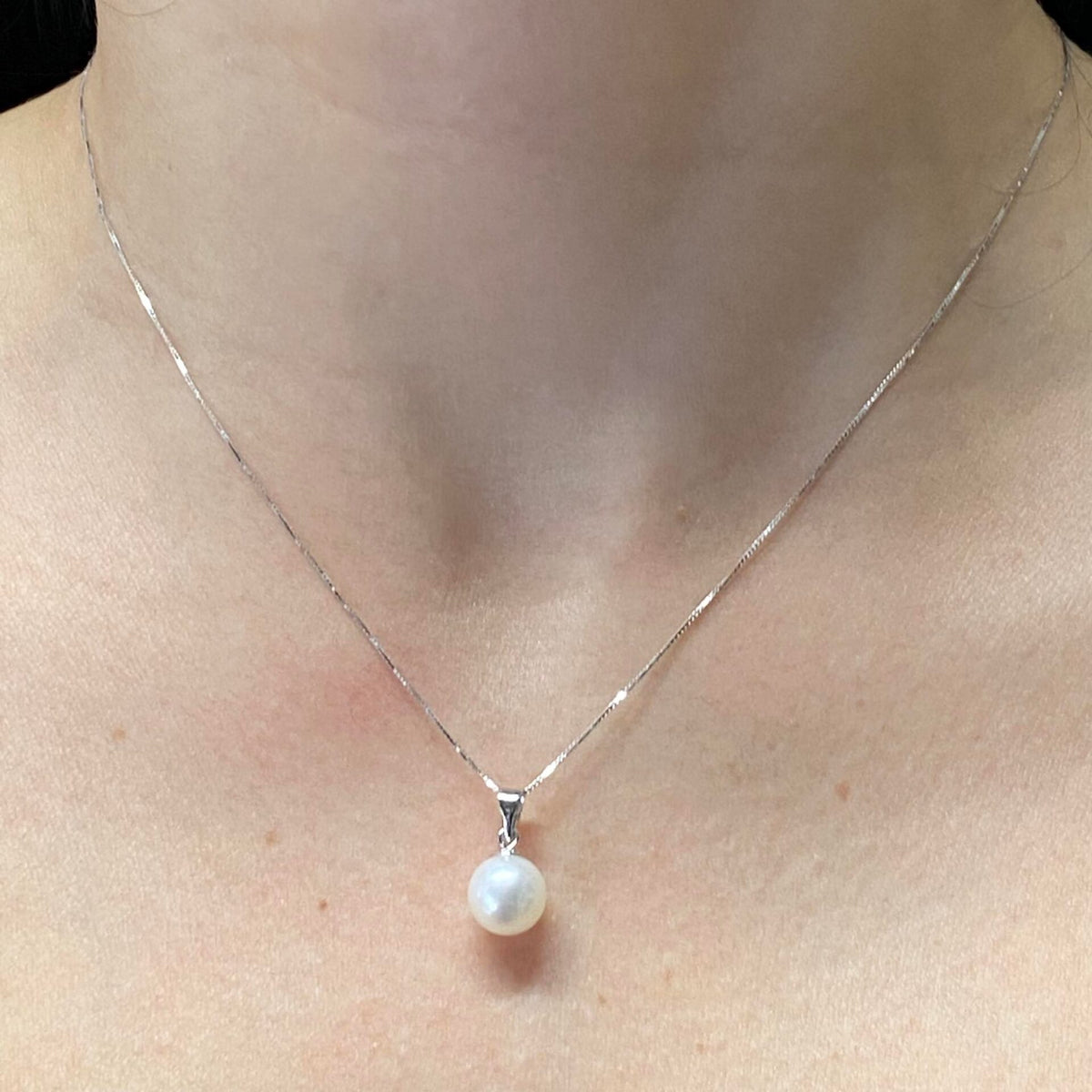 Collana Donna Oro 18KT con Perla Naturale mm 8-8,5