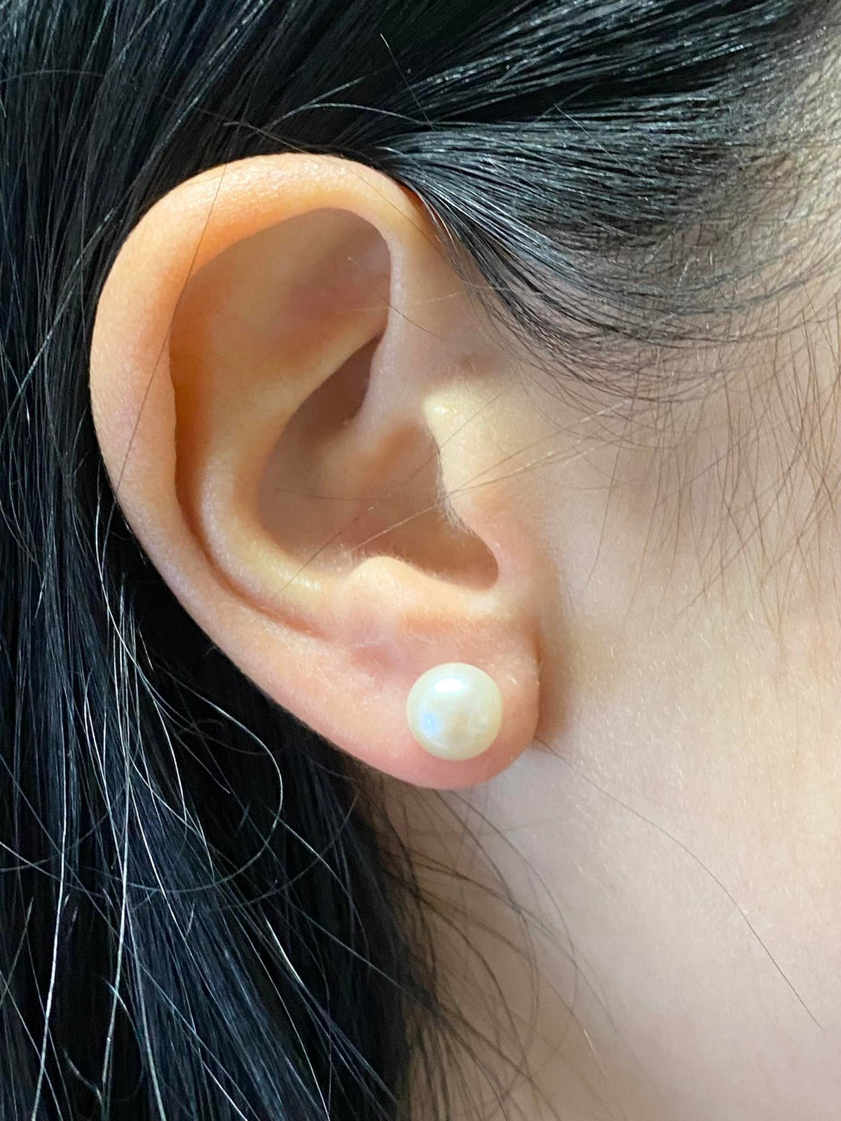 Orecchini Donna Oro 18KT con Perle Naturali mm 8-8,5