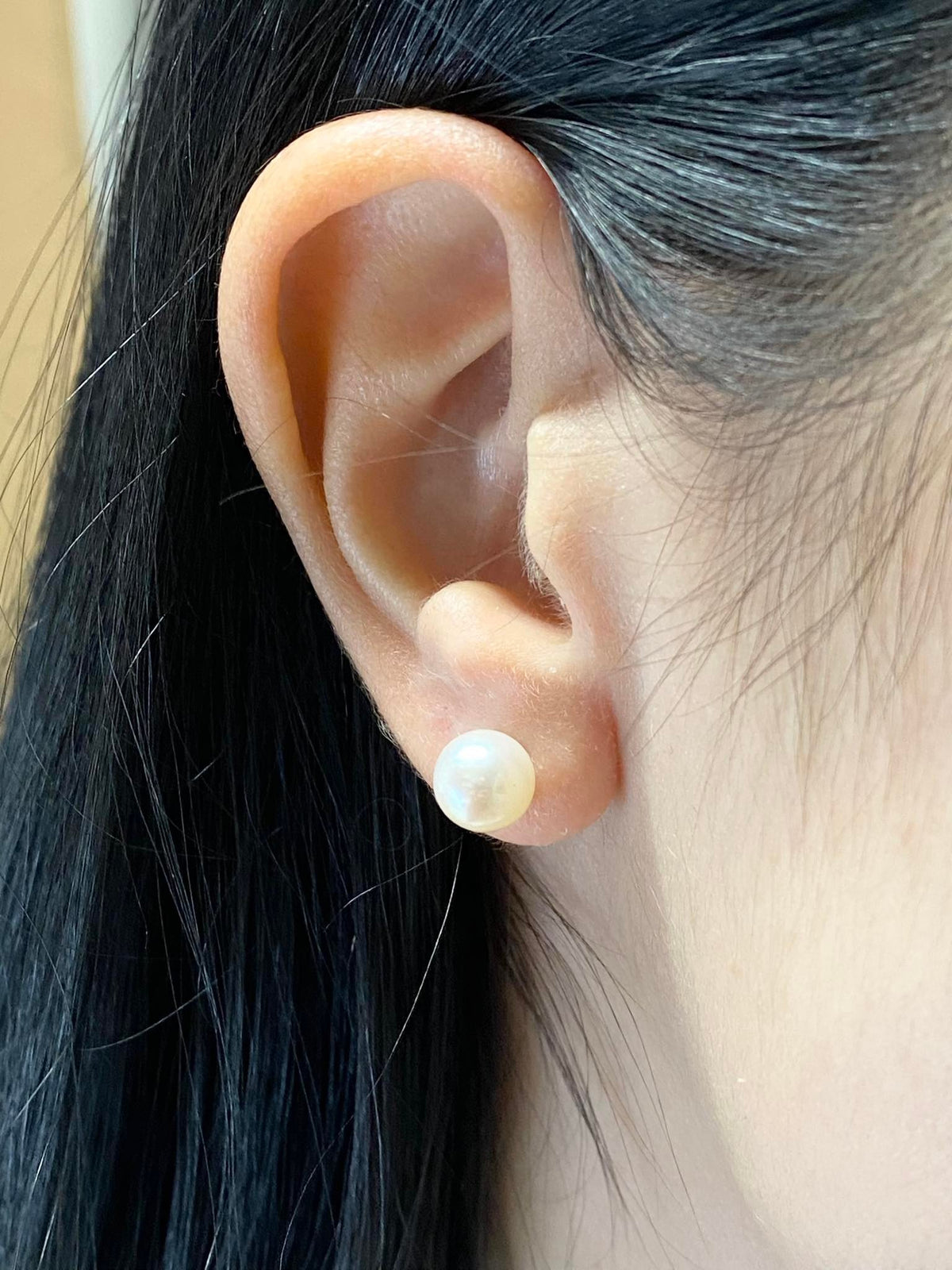 Orecchini Donna Oro 18KT con Perle Naturali mm 7-7,5