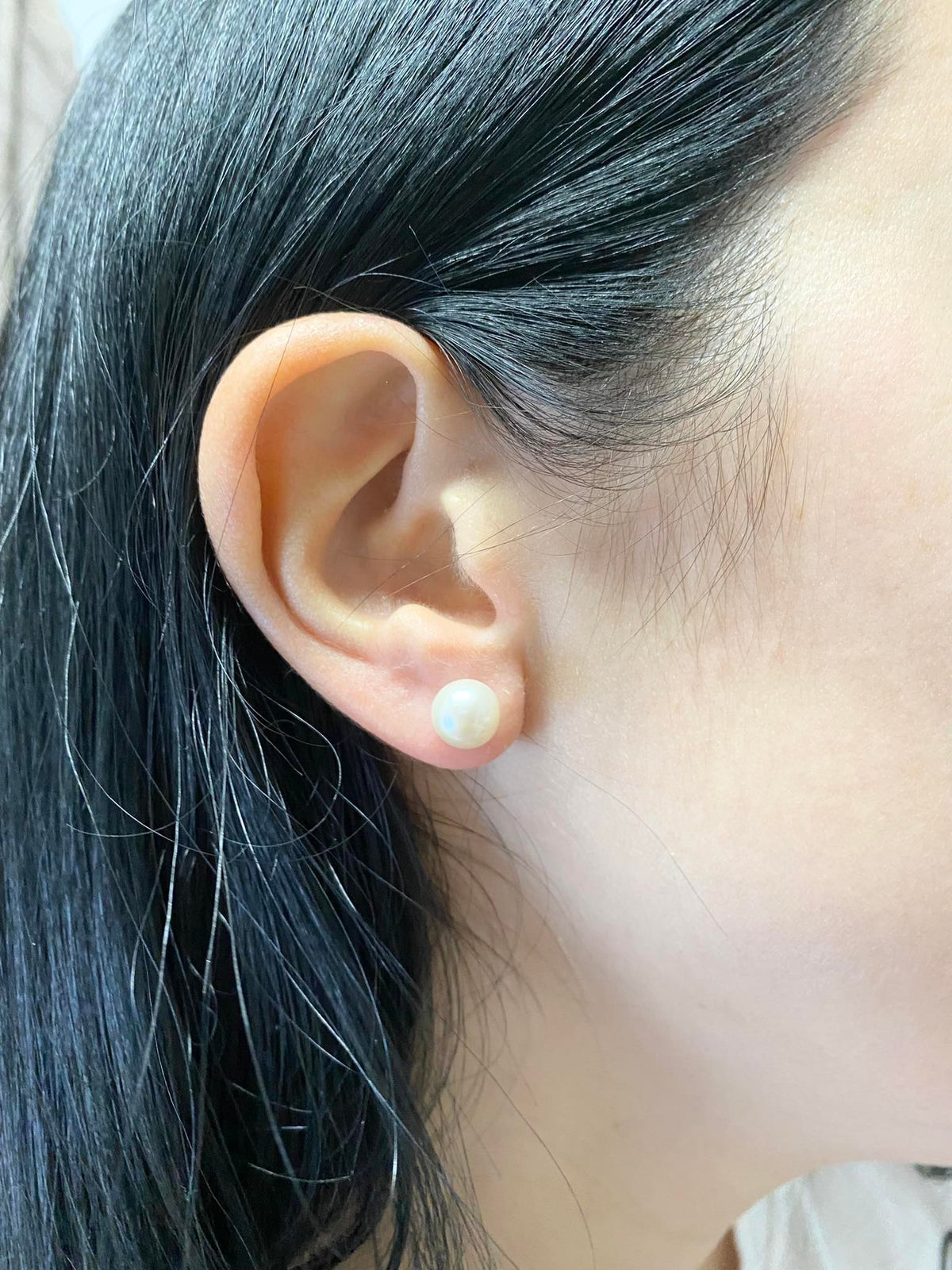 Orecchini Donna Oro 18KT con Perle Naturali mm 8-8,5