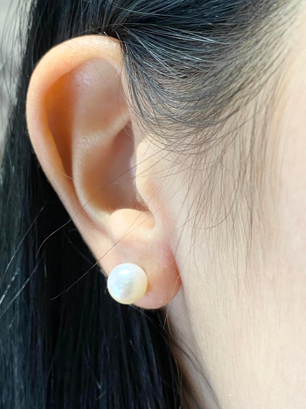 Orecchini Donna Oro 18KT con Perle Naturali mm 7,5-8