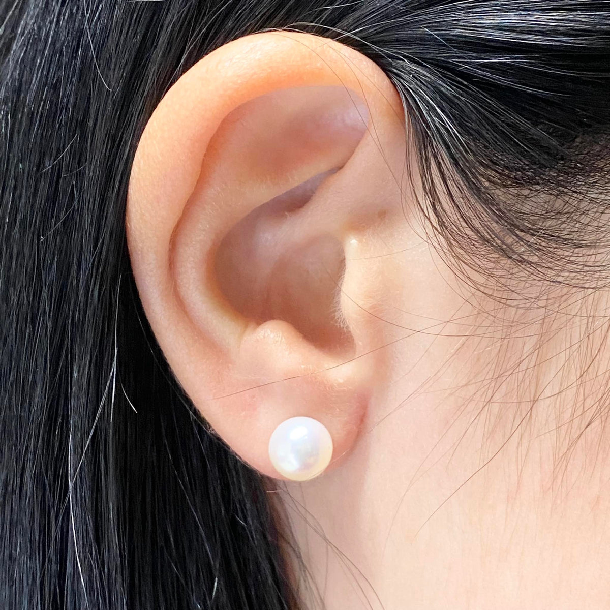 Orecchini Donna Oro 18KT con Perle Naturali mm 7,5-8