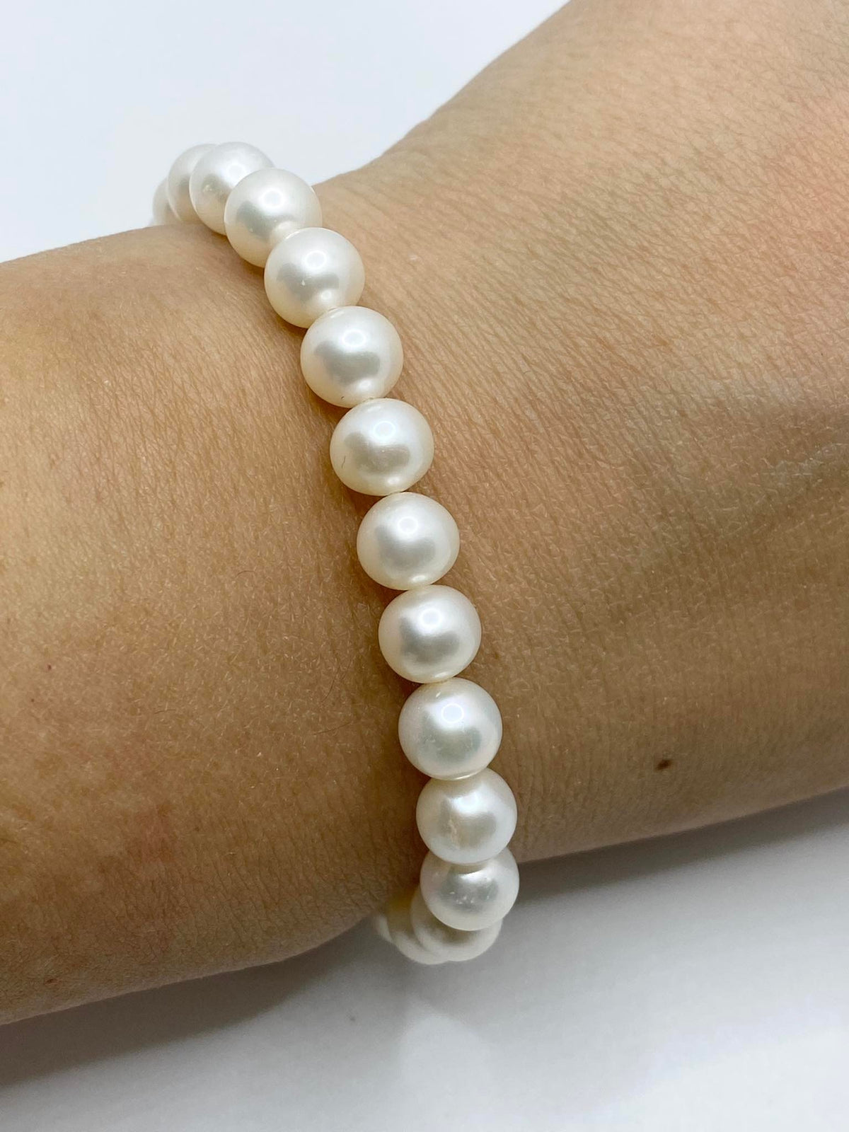 Bracciale Donna Oro 18KT con Perle Naturali mm 7-7,5