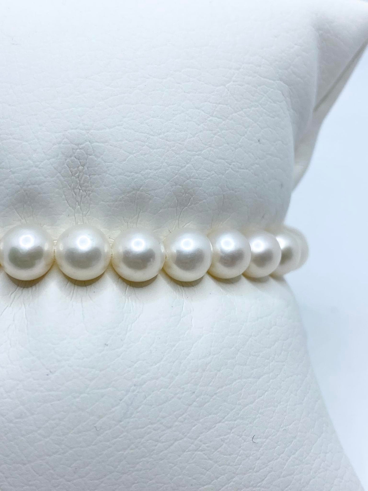 Bracciale Donna Oro 18KT con Perle Naturali mm 6-6,5