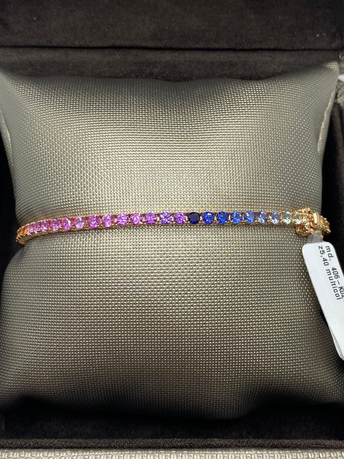 Bracciale Tennis Crivelli Rainbow con Zaffiri Idrotermali Ct 5,40
