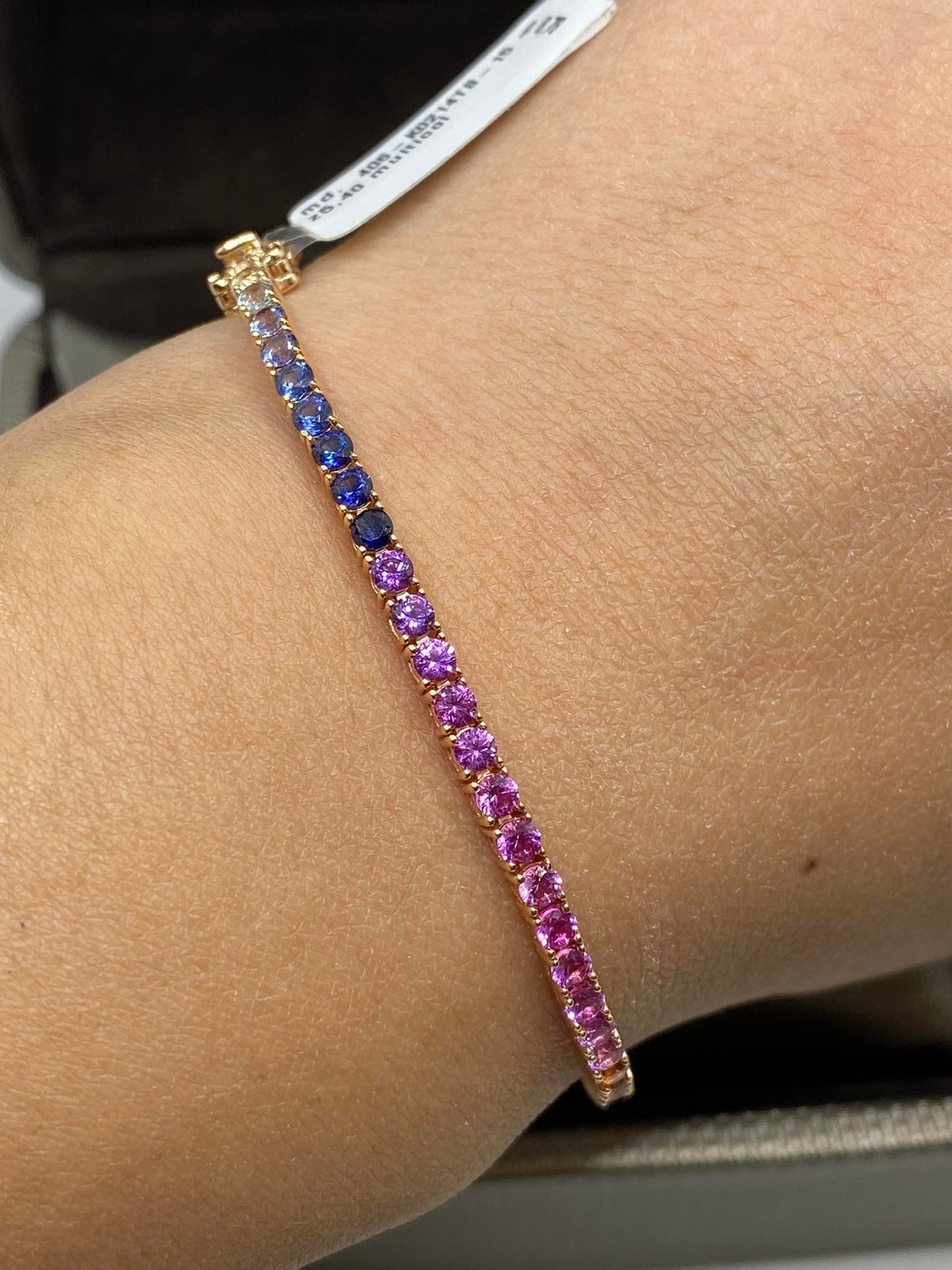 Bracciale Tennis Crivelli Rainbow con Zaffiri Idrotermali Ct 5,40