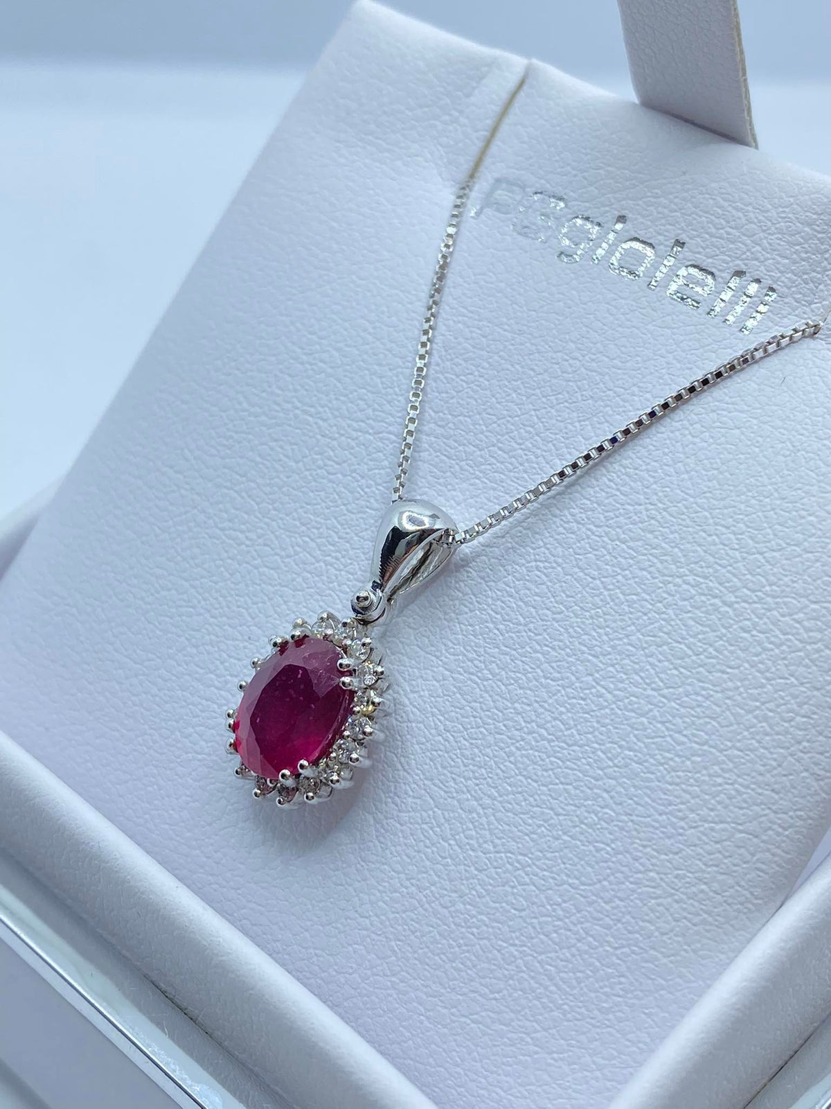 Collana Pg Gioielli in Oro 18KT 18KT con Diamanti e Rubino