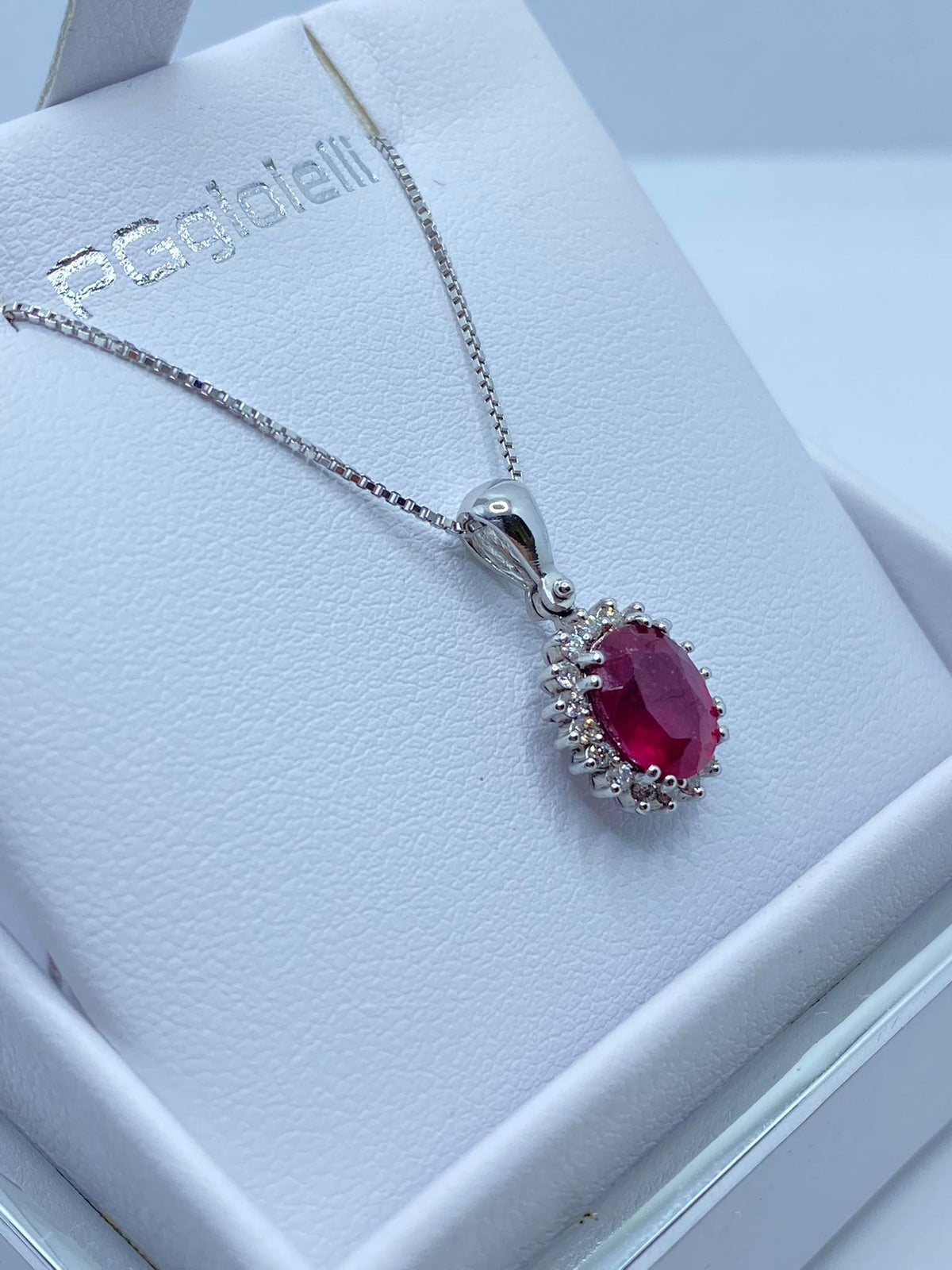Collana Pg Gioielli in Oro 18KT 18KT con Diamanti e Rubino