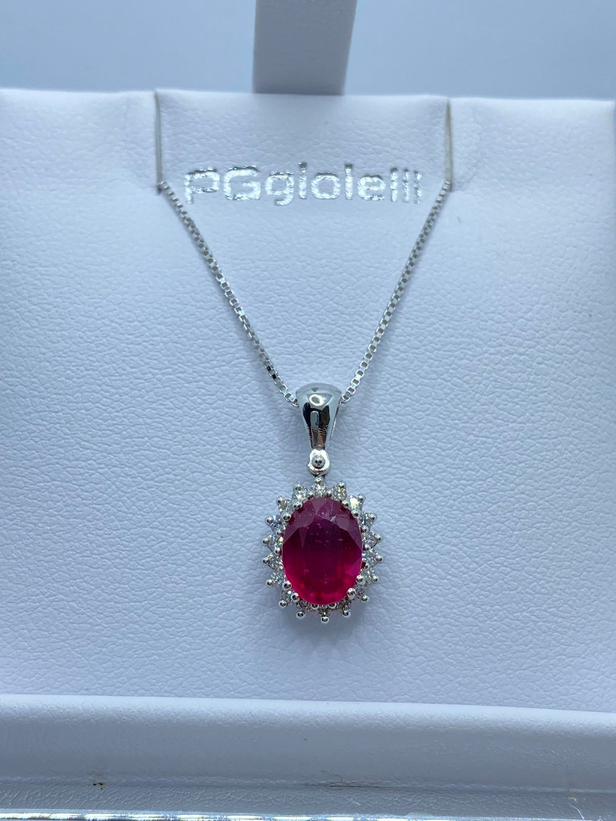 Collana Pg Gioielli in Oro 18KT 18KT con Diamanti e Rubino