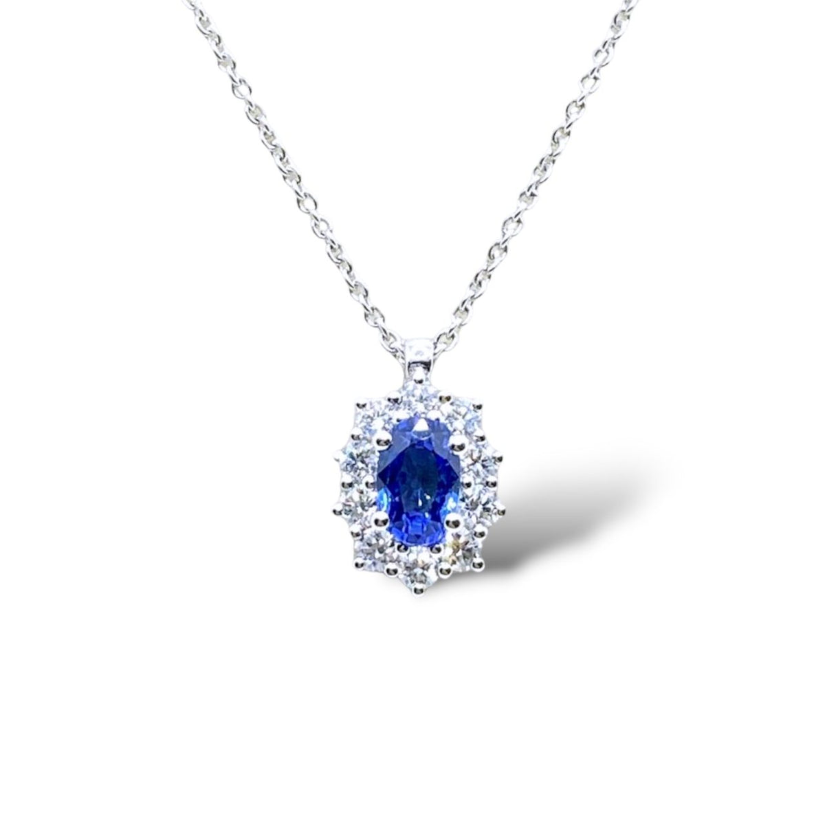 Collana Donna Crivelli con Diamante e Zaffiro Ct 0,59