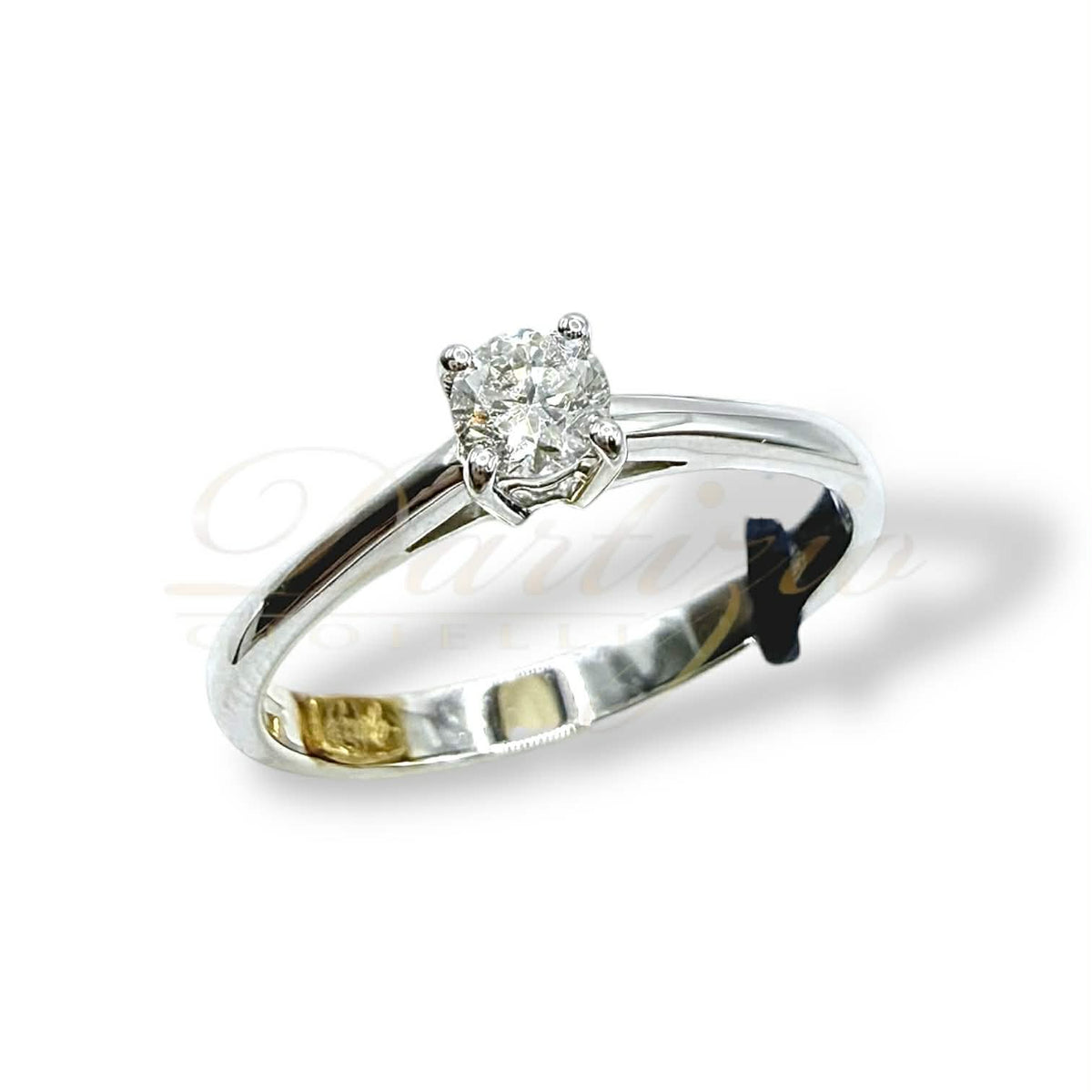 Anello Solitario Recarlo con Diamante Ct 0.12