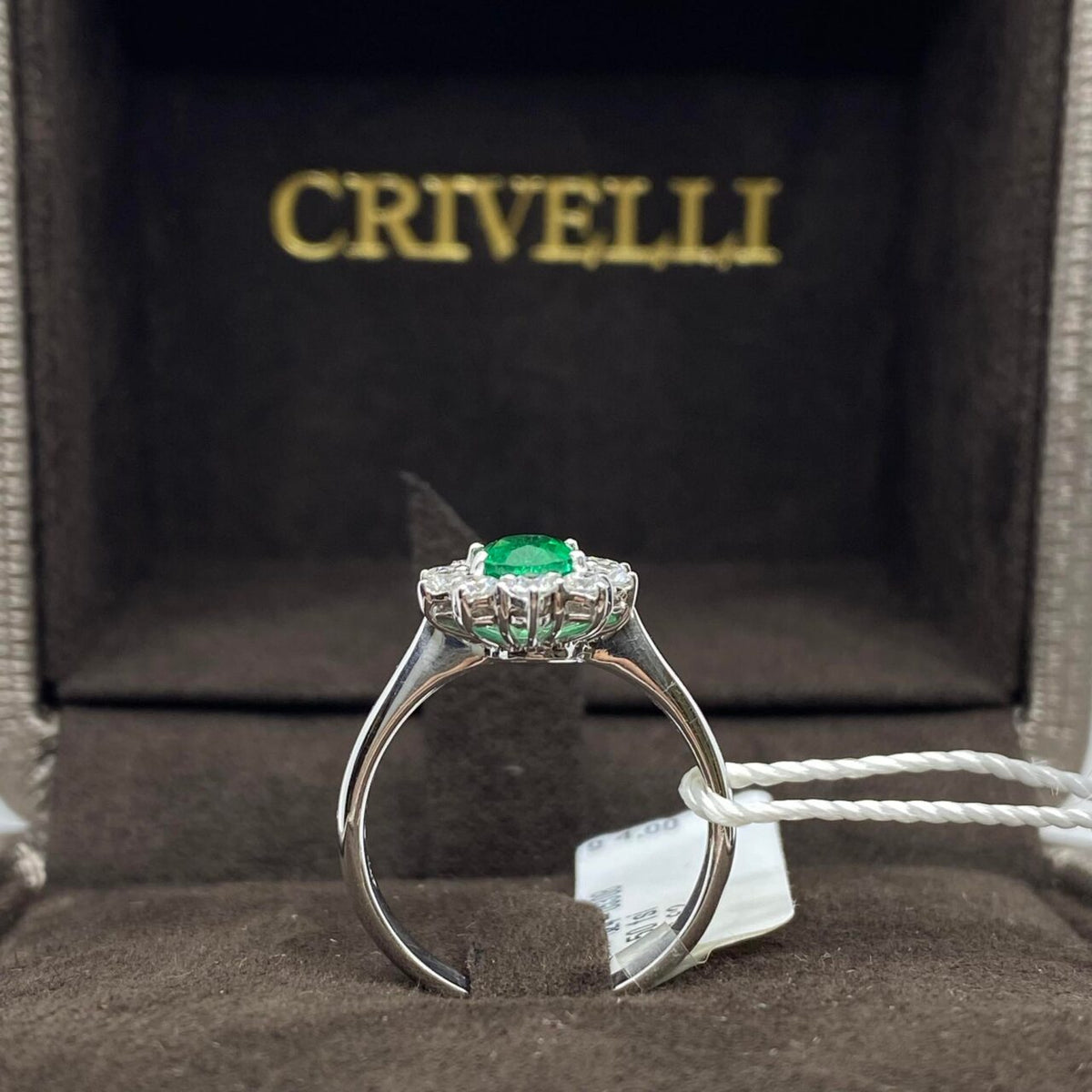 Anello Donna Crivelli con Smeraldo Ct 0.82 e Diamanti