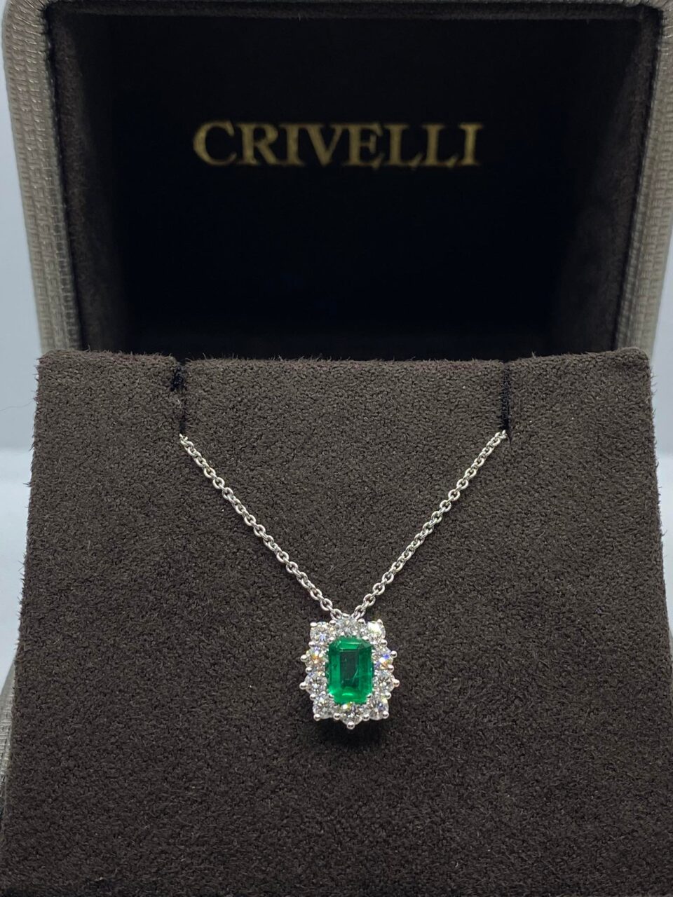 Collana Donna Crivelli con Smeraldo e Diamanti