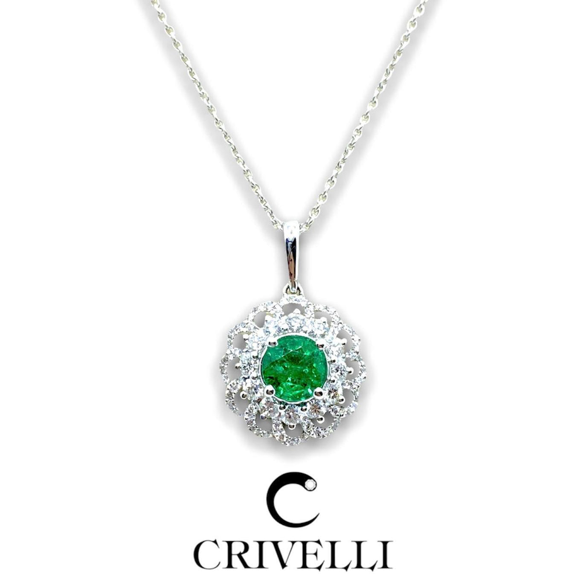 Collana Donna Crivelli con Smeraldo e Diamante