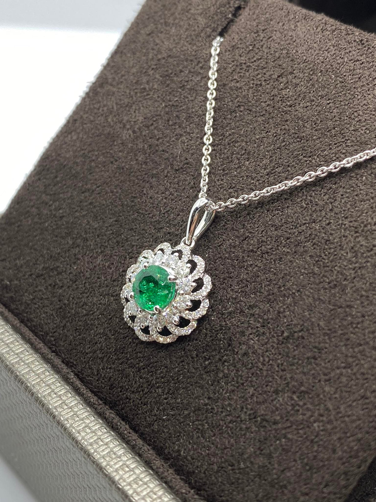 Collana Donna Crivelli con Smeraldo e Diamante