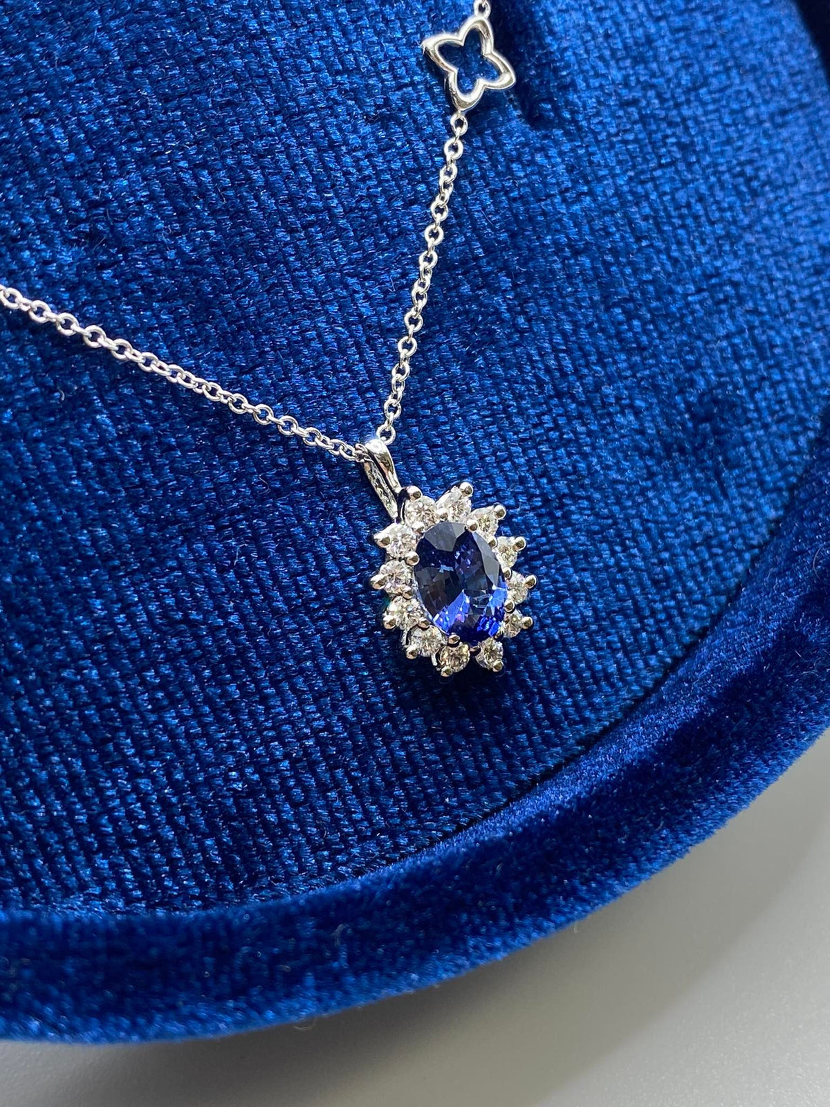 Collana Recarlo con Diamanti e Zaffiro Ct 0.84
