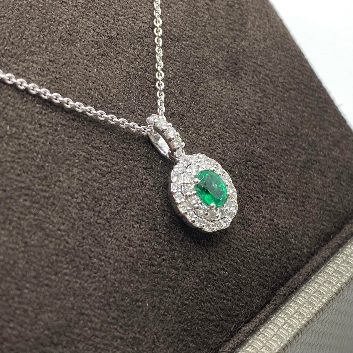 Collana Donna Crivelli con Smeraldo e Diamanti