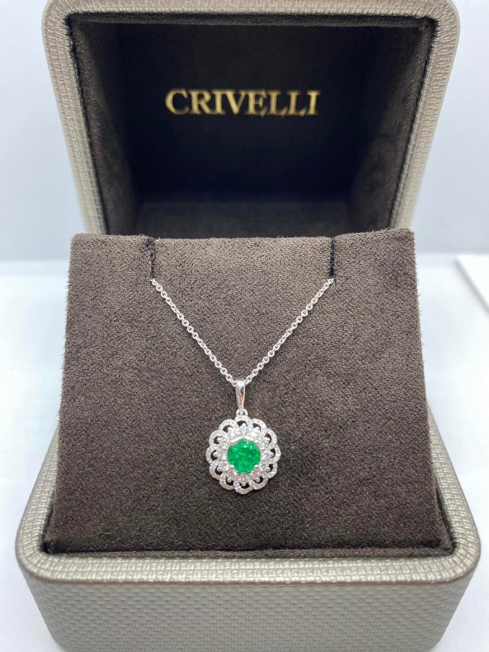 Collana Donna Crivelli con Smeraldo e Diamante